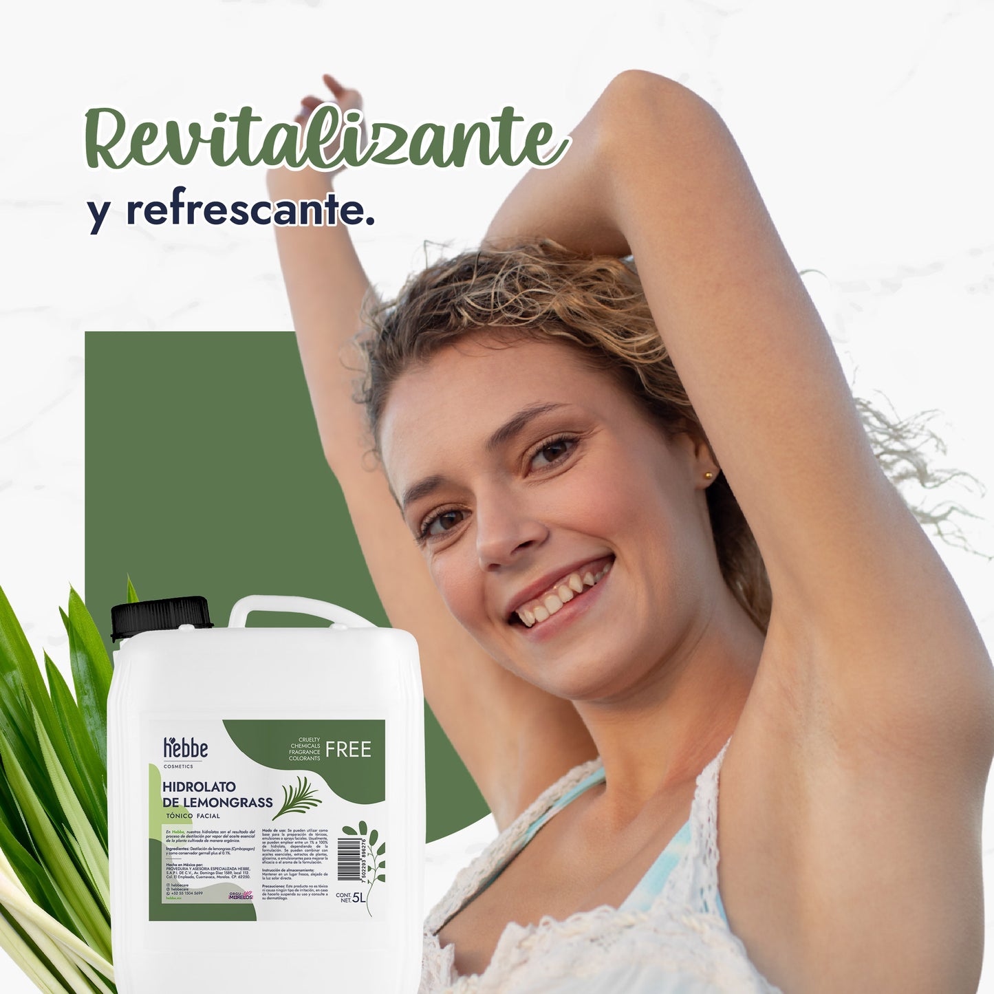 Hidrolato de Lemongrass | Facial y Corporal | Purificante, Astringente y Tonificante