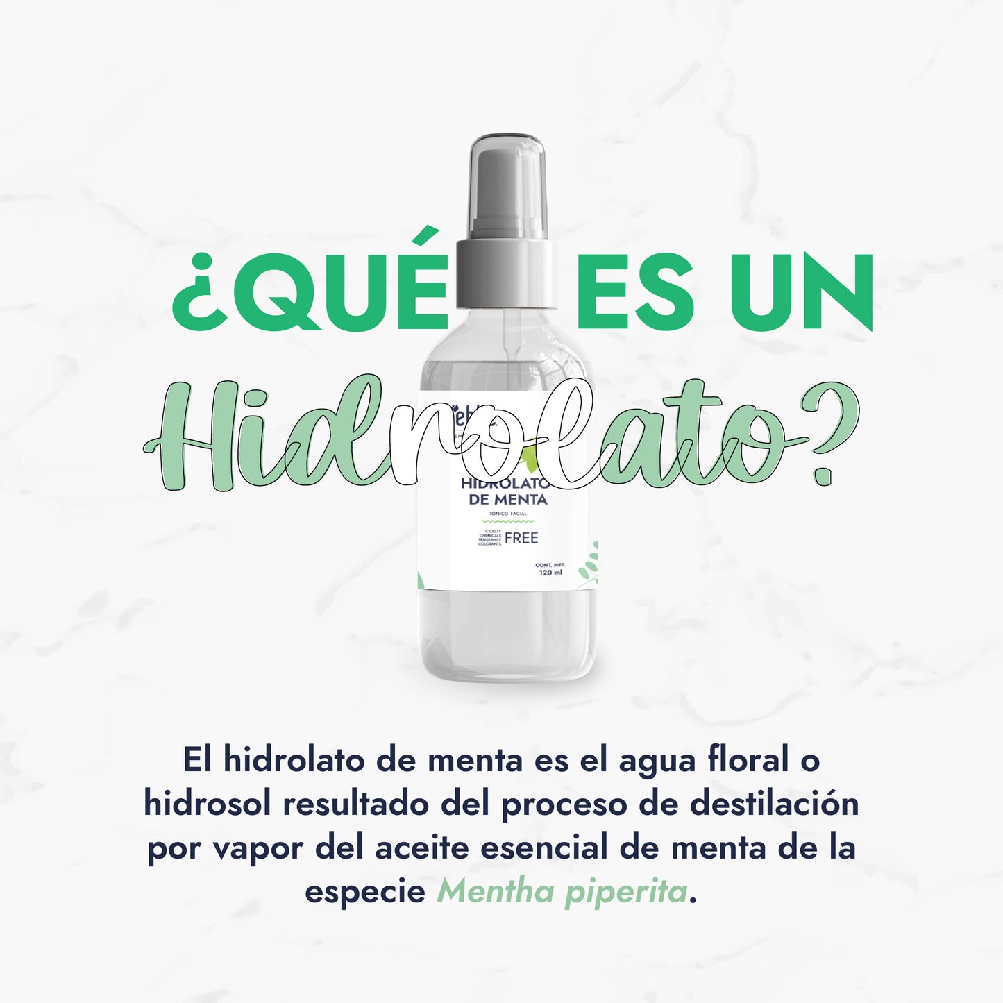 Hidrolato de Menta | Facial y Corporal | Refrescante, Astringente y Purificante