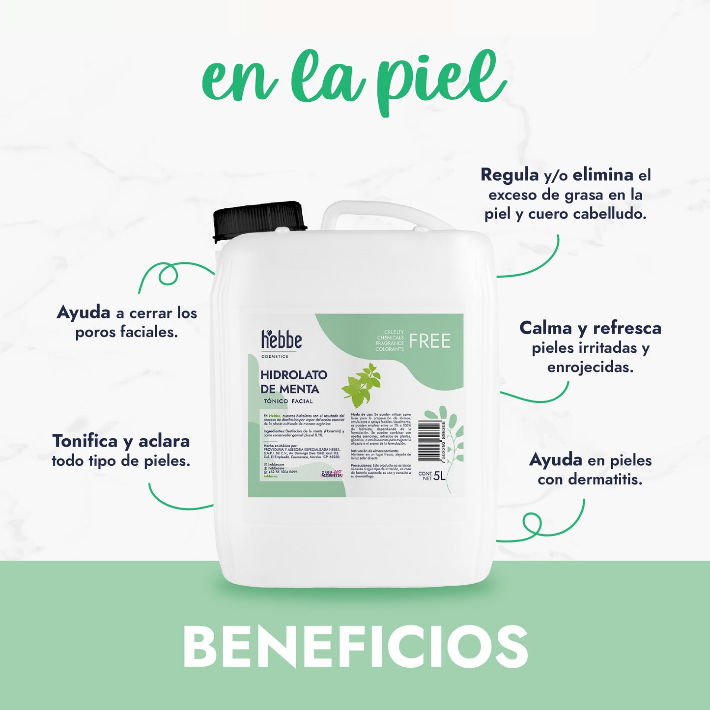 Hidrolato de Menta | Facial y Corporal | Refrescante, Astringente y Purificante