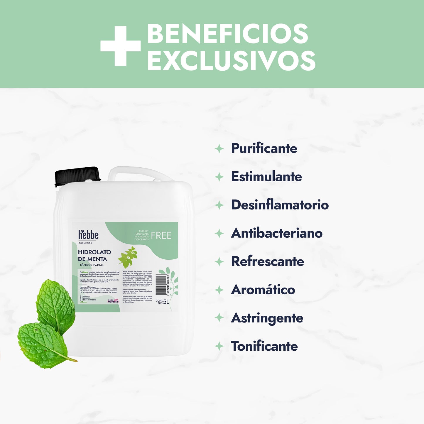 Hidrolato de Menta | Facial y Corporal | Refrescante, Astringente y Purificante