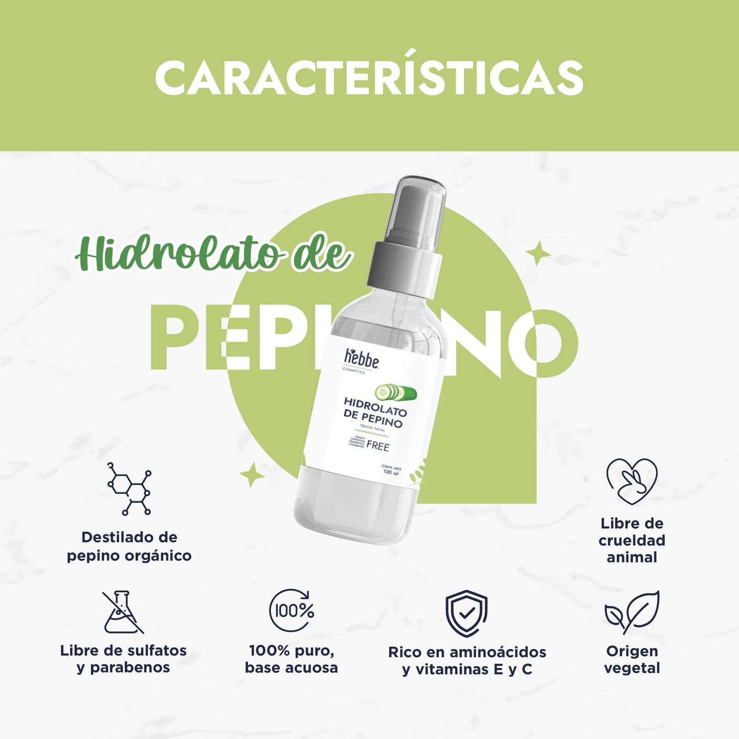 Hidrolato de Pepino | Facial y Corporal | Descongestivo, Refrescante e Hidratante