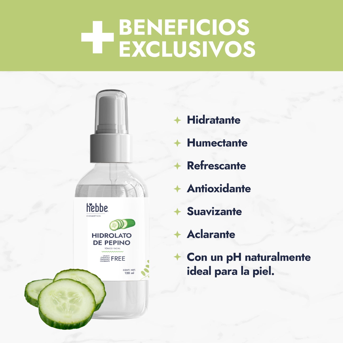 Hidrolato de Pepino | Facial y Corporal | Descongestivo, Refrescante e Hidratante