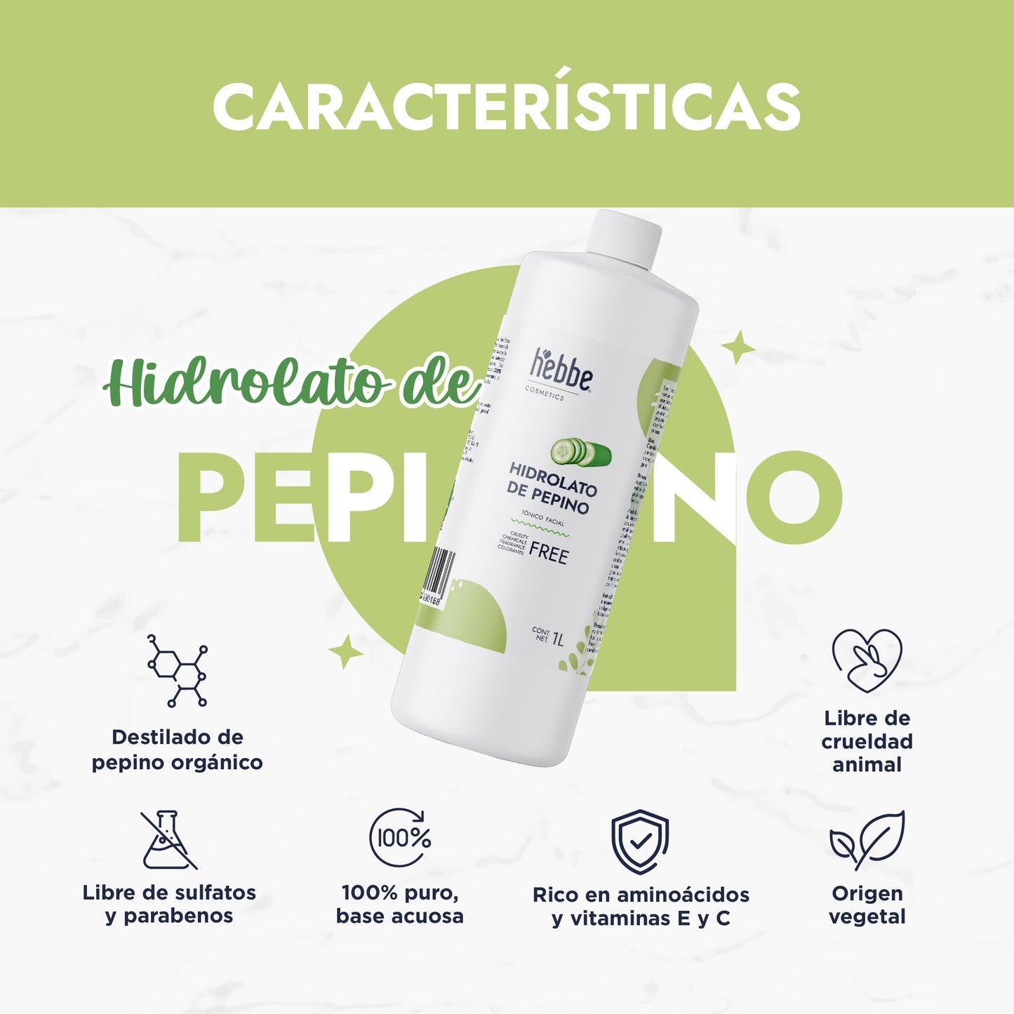 Hidrolato de Pepino | Facial y Corporal | Descongestivo, Refrescante e Hidratante