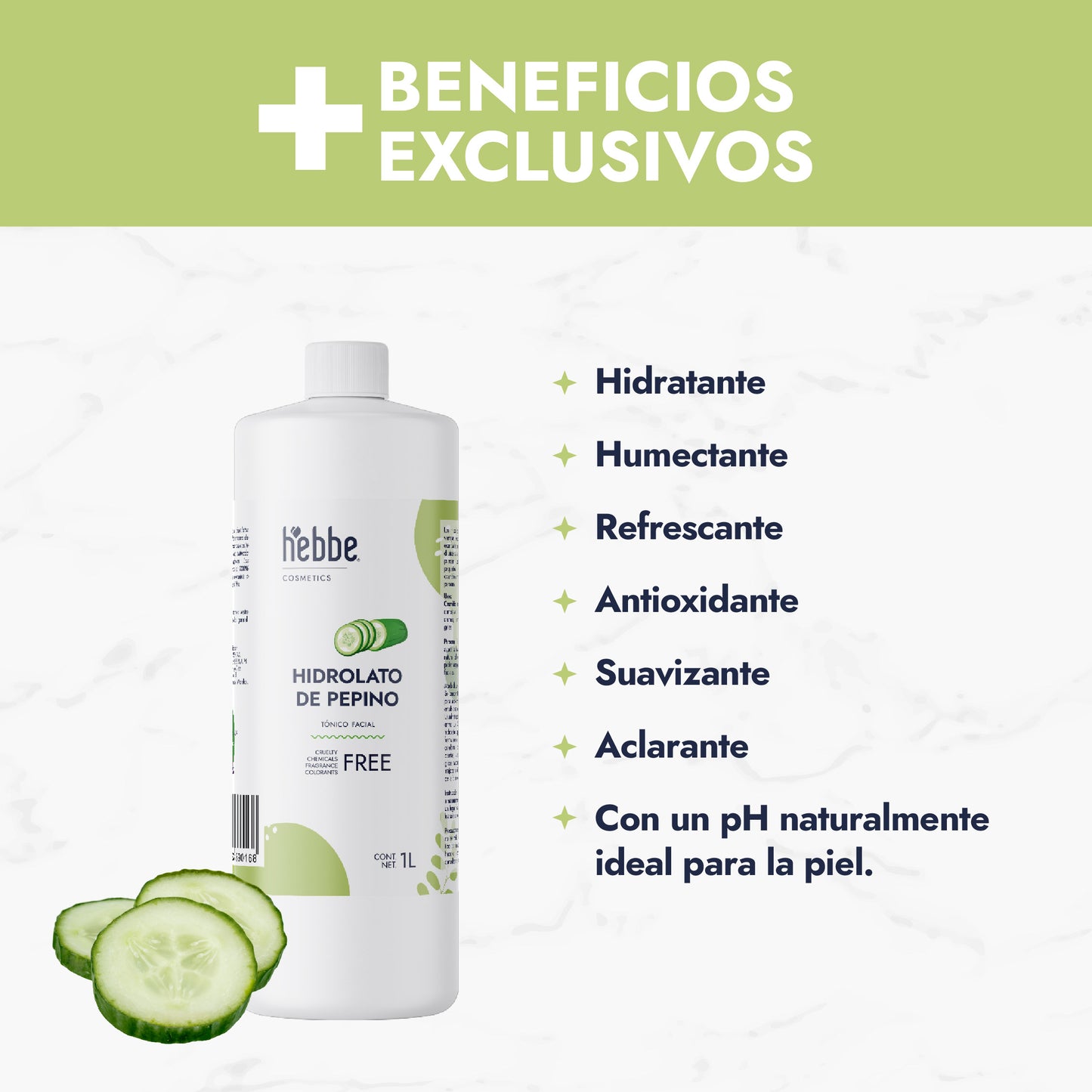 Hidrolato de Pepino | Facial y Corporal | Descongestivo, Refrescante e Hidratante