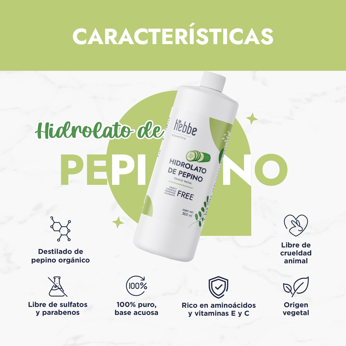 Hidrolato de Pepino | Facial y Corporal | Descongestivo, Refrescante e Hidratante