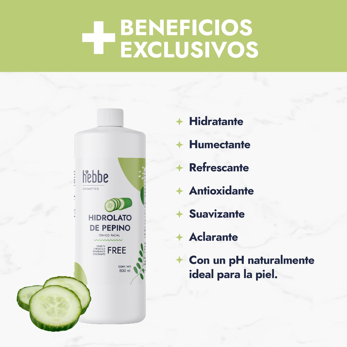 Hidrolato de Pepino | Facial y Corporal | Descongestivo, Refrescante e Hidratante