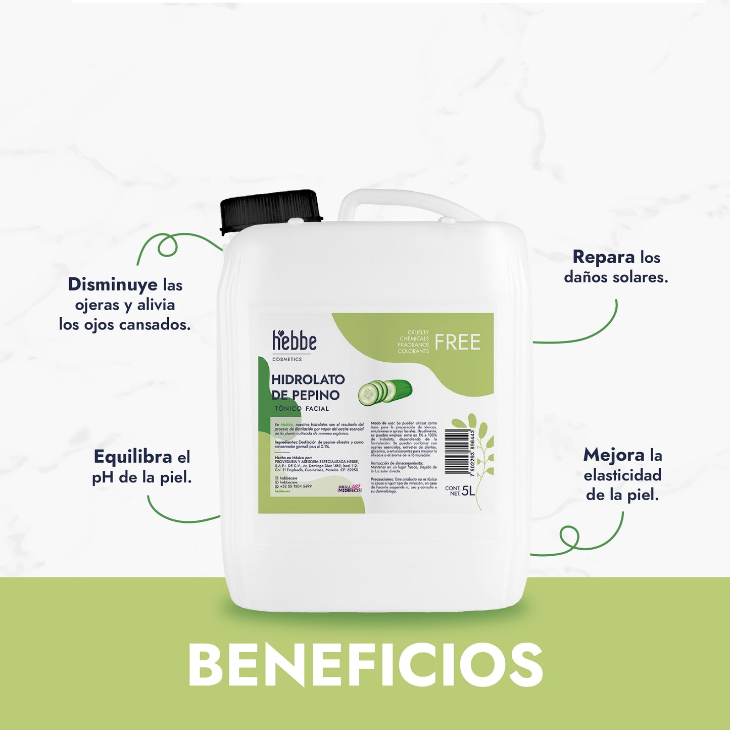 Hidrolato de Pepino | Facial y Corporal | Descongestivo, Refrescante e Hidratante