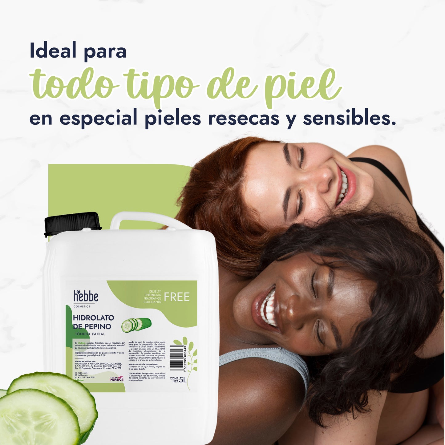 Hidrolato de Pepino | Facial y Corporal | Descongestivo, Refrescante e Hidratante