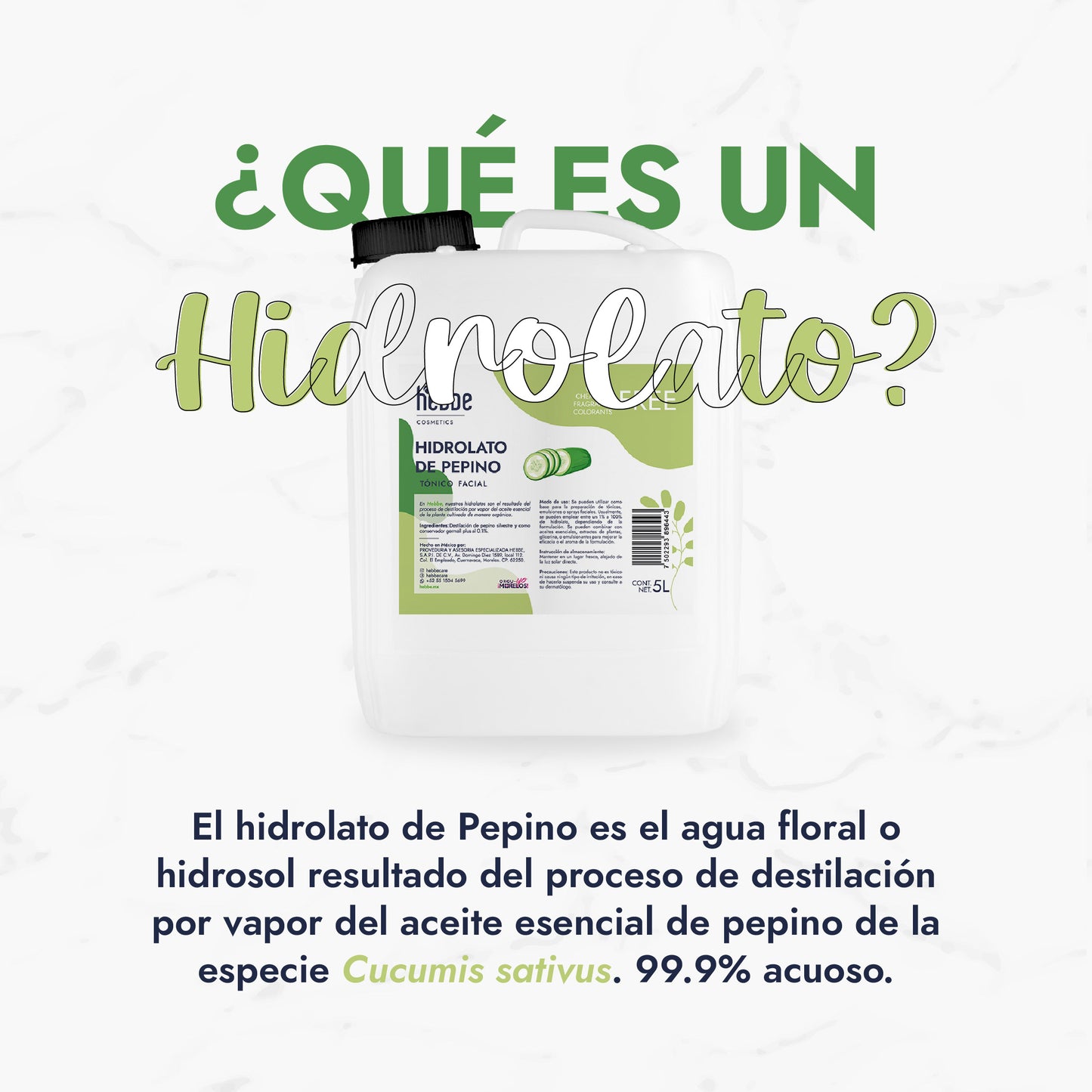 Hidrolato de Pepino | Facial y Corporal | Descongestivo, Refrescante e Hidratante