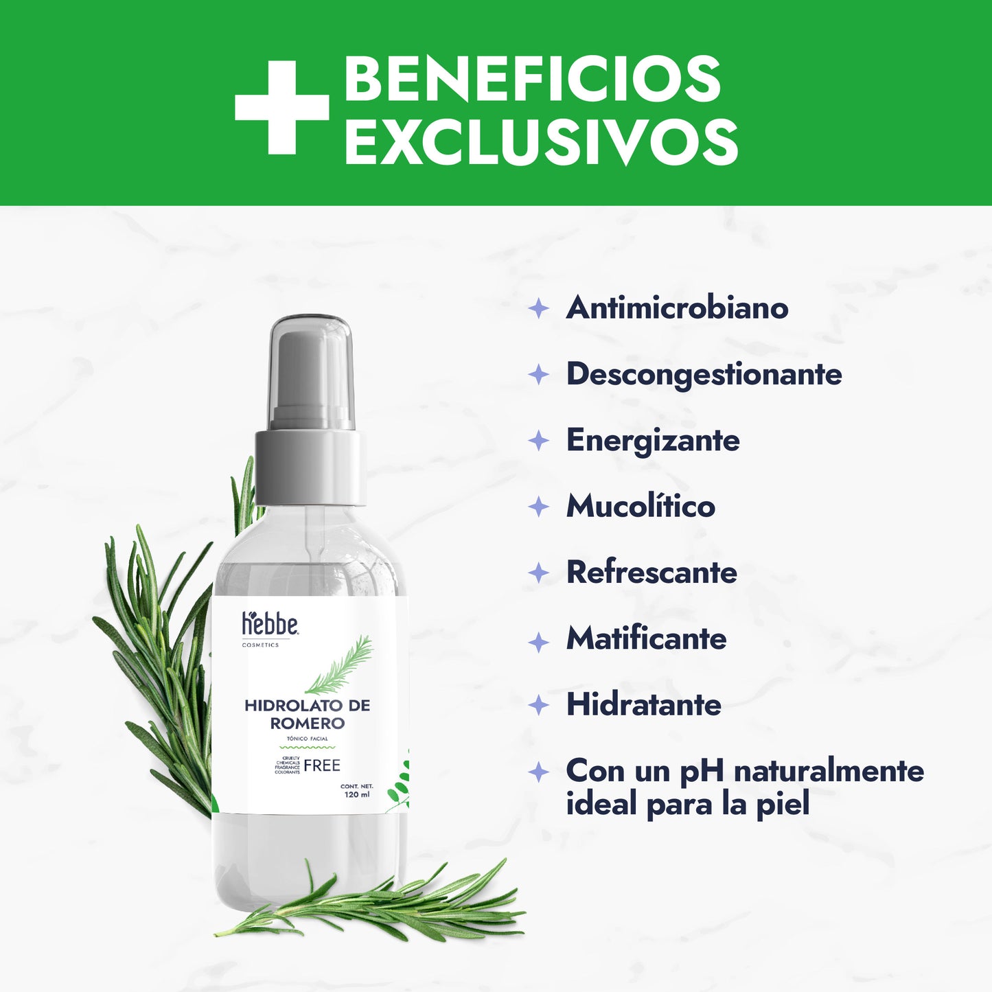 Hidrolato de Romero | Facial y Capilar | Purificante, Estimulante y Tonificante