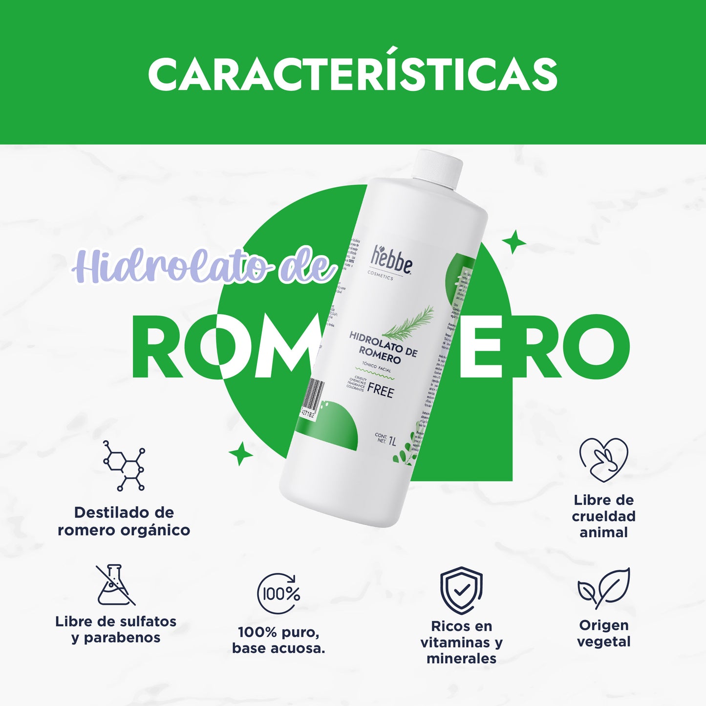 Hidrolato de Romero | Facial y Capilar | Purificante, Estimulante y Tonificante