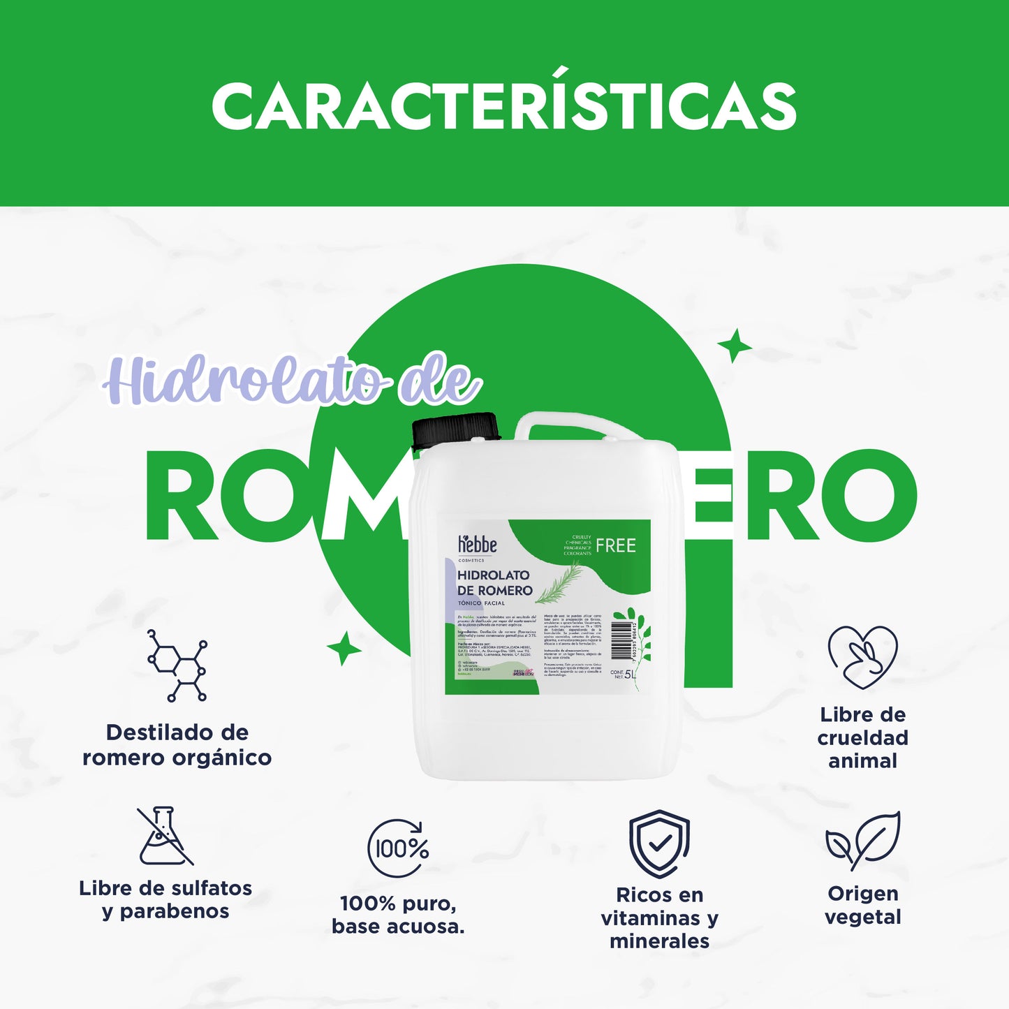 Hidrolato de Romero | Facial y Capilar | Purificante, Estimulante y Tonificante