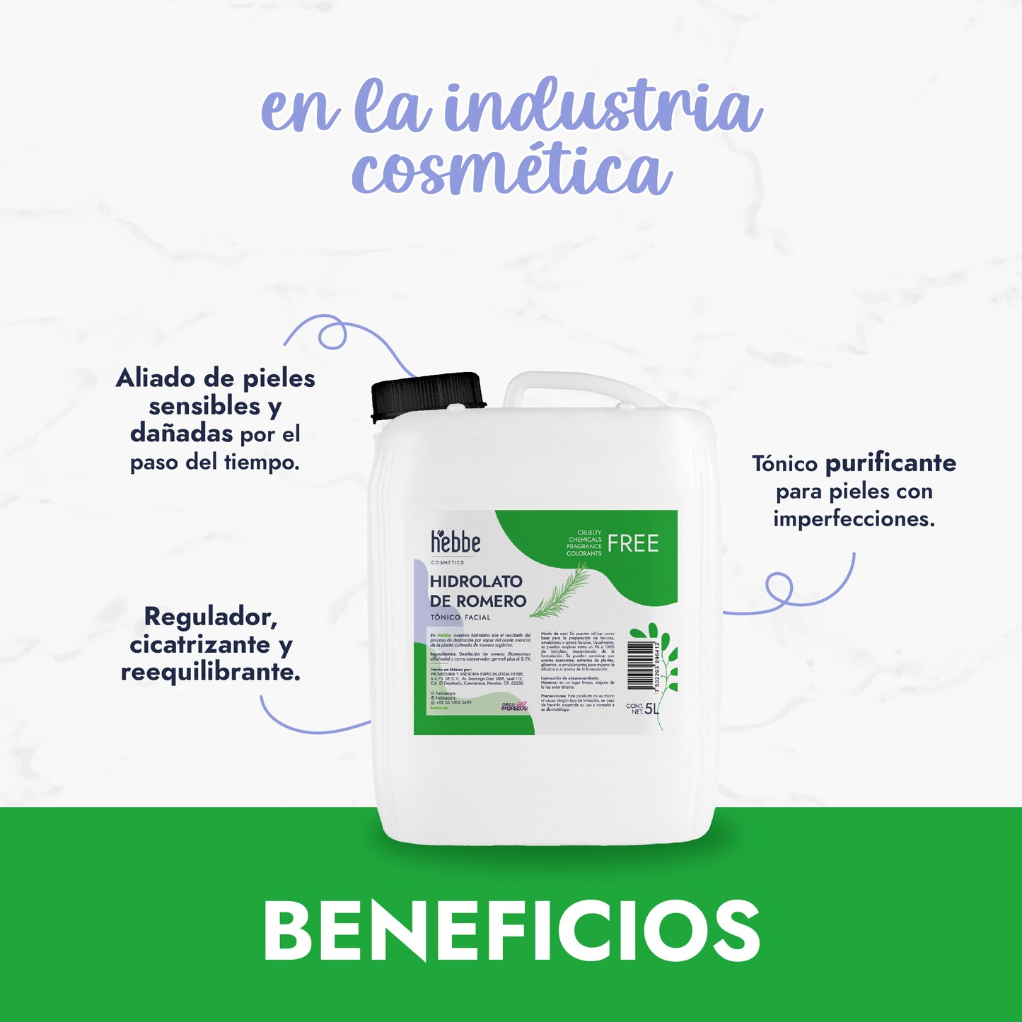 Hidrolato de Romero | Facial y Capilar | Purificante, Estimulante y Tonificante