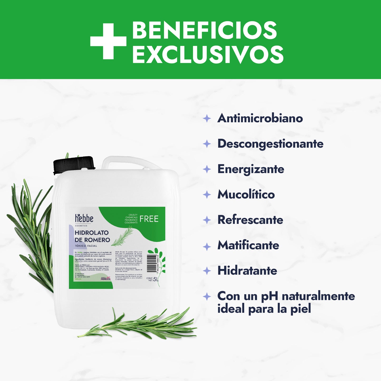 Hidrolato de Romero | Facial y Capilar | Purificante, Estimulante y Tonificante