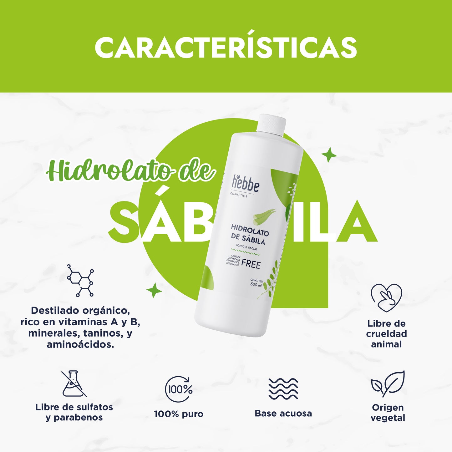 Hidrolato de Sábila | Facial y Corporal | Hidratante, Calmante y Regenerador