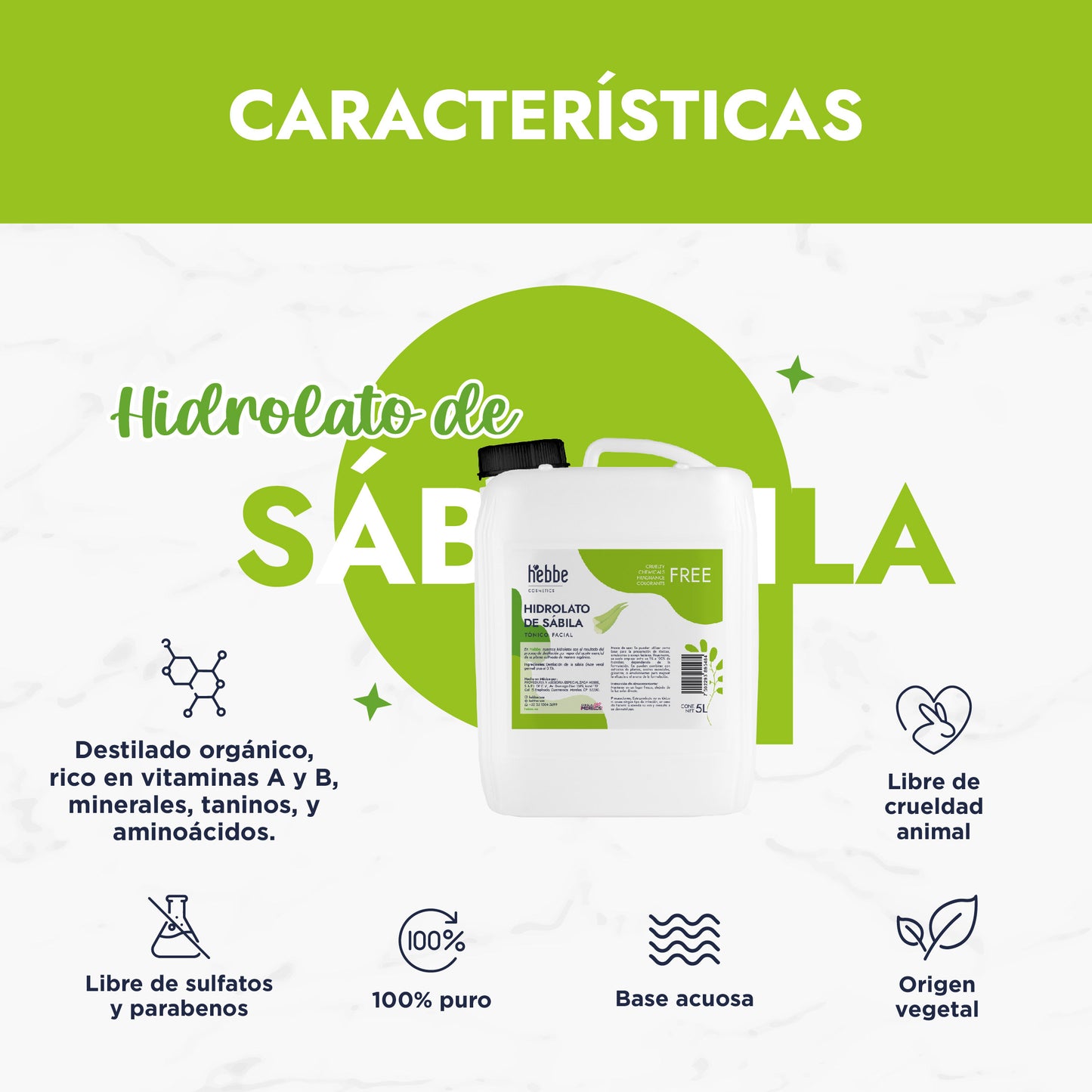 Hidrolato de Sábila | Facial y Corporal | Hidratante, Calmante y Regenerador