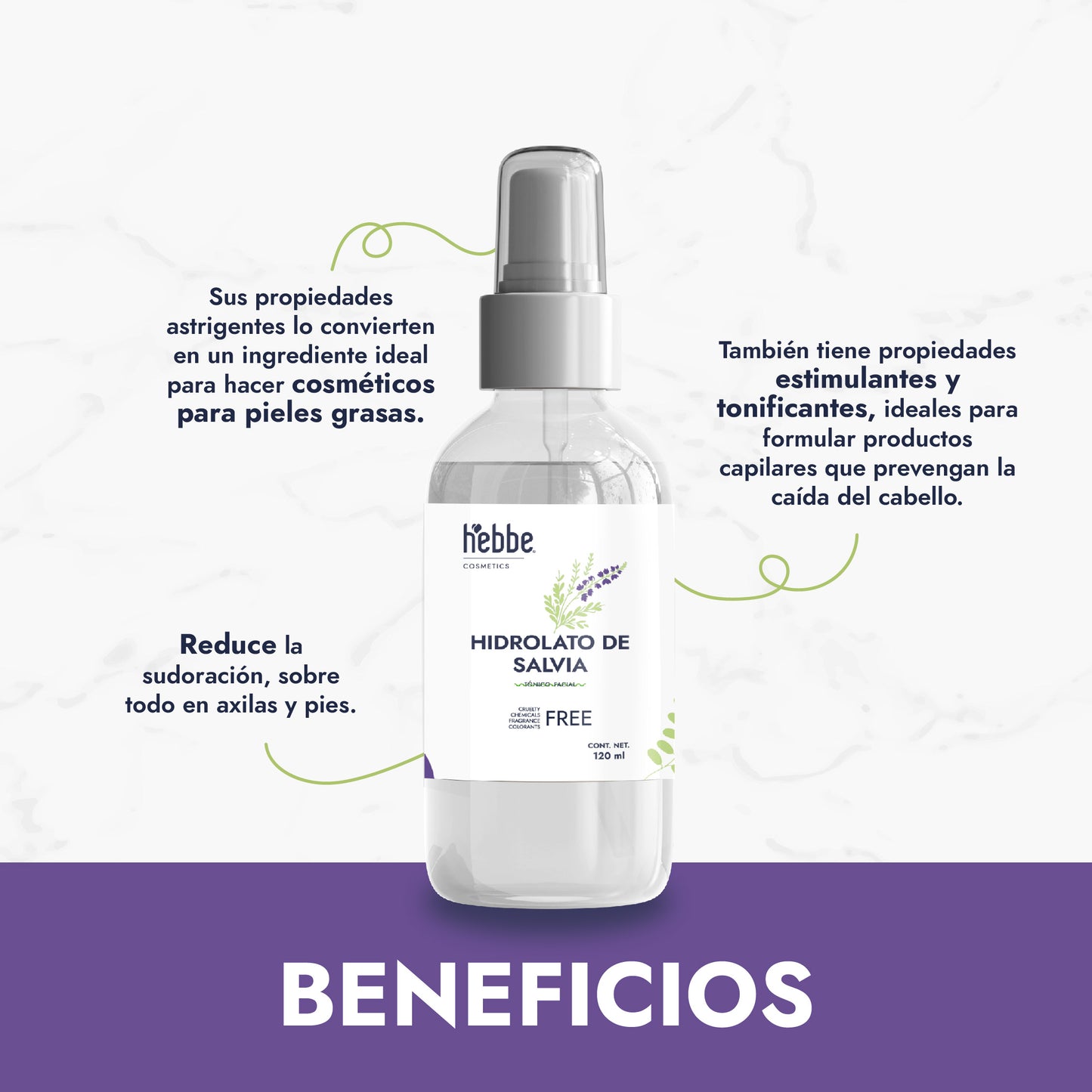 Hidrolato de Salvia | Facial y Corporal | Purificante, Seborregulador y Astringente