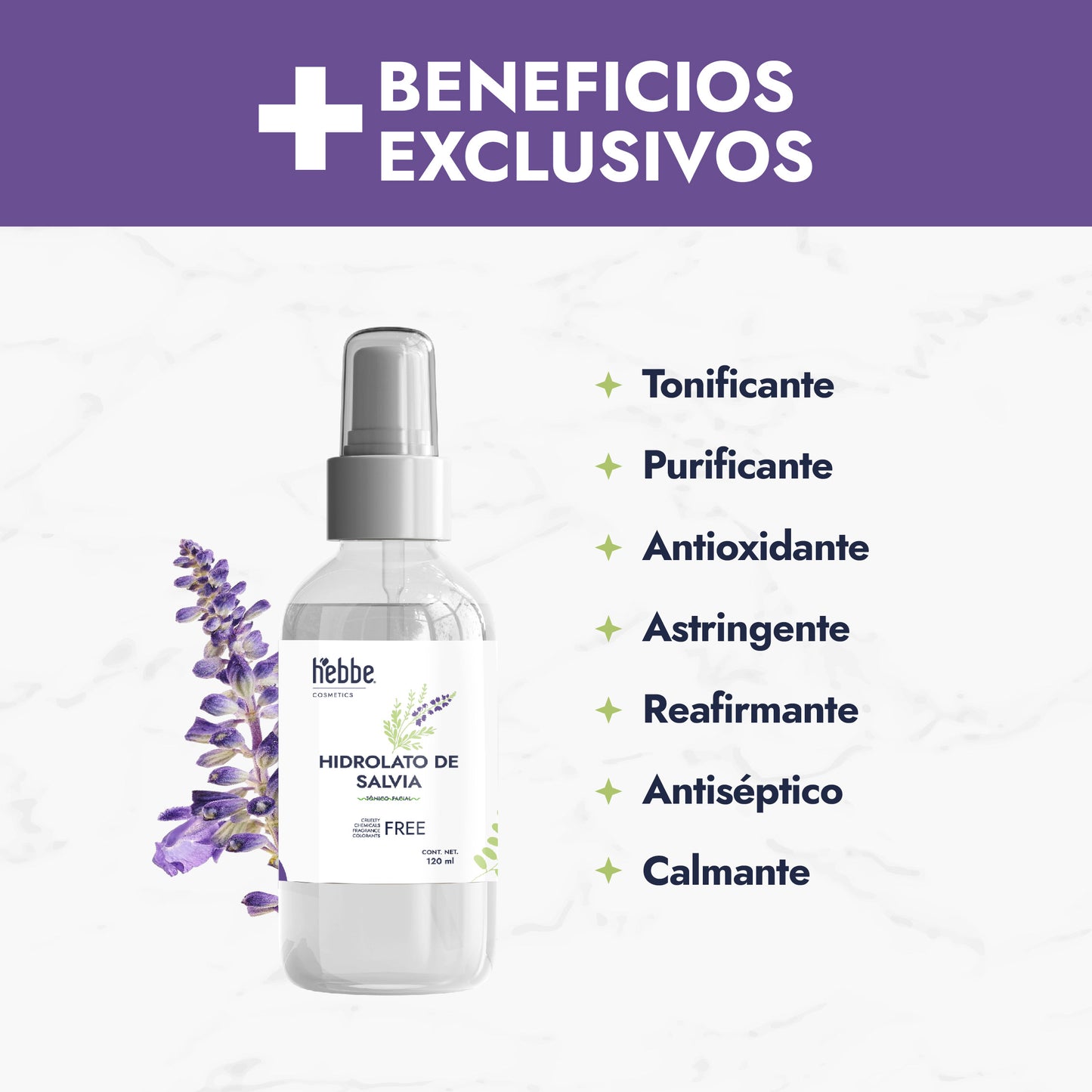 Hidrolato de Salvia | Facial y Corporal | Purificante, Seborregulador y Astringente