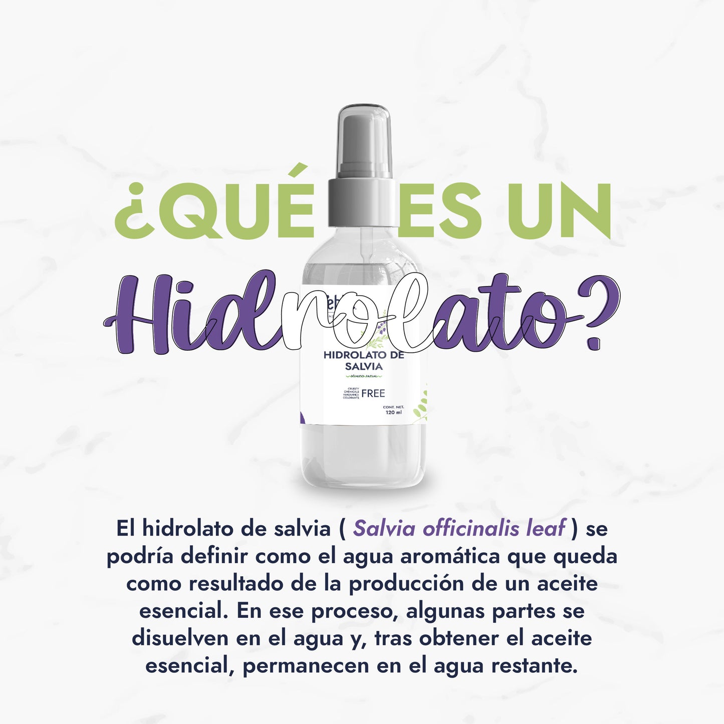 Hidrolato de Salvia | Facial y Corporal | Purificante, Seborregulador y Astringente