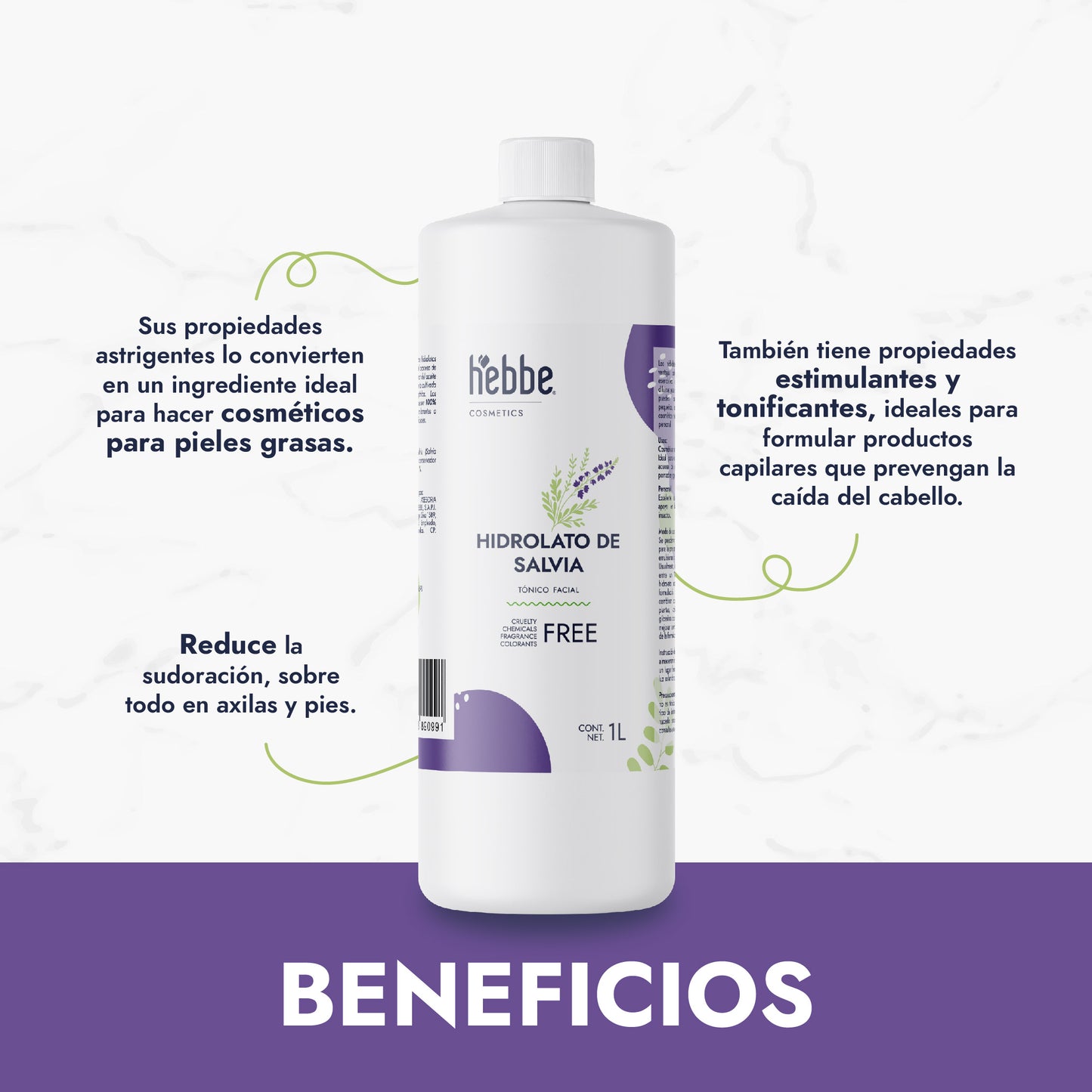 Hidrolato de Salvia | Facial y Corporal | Purificante, Seborregulador y Astringente