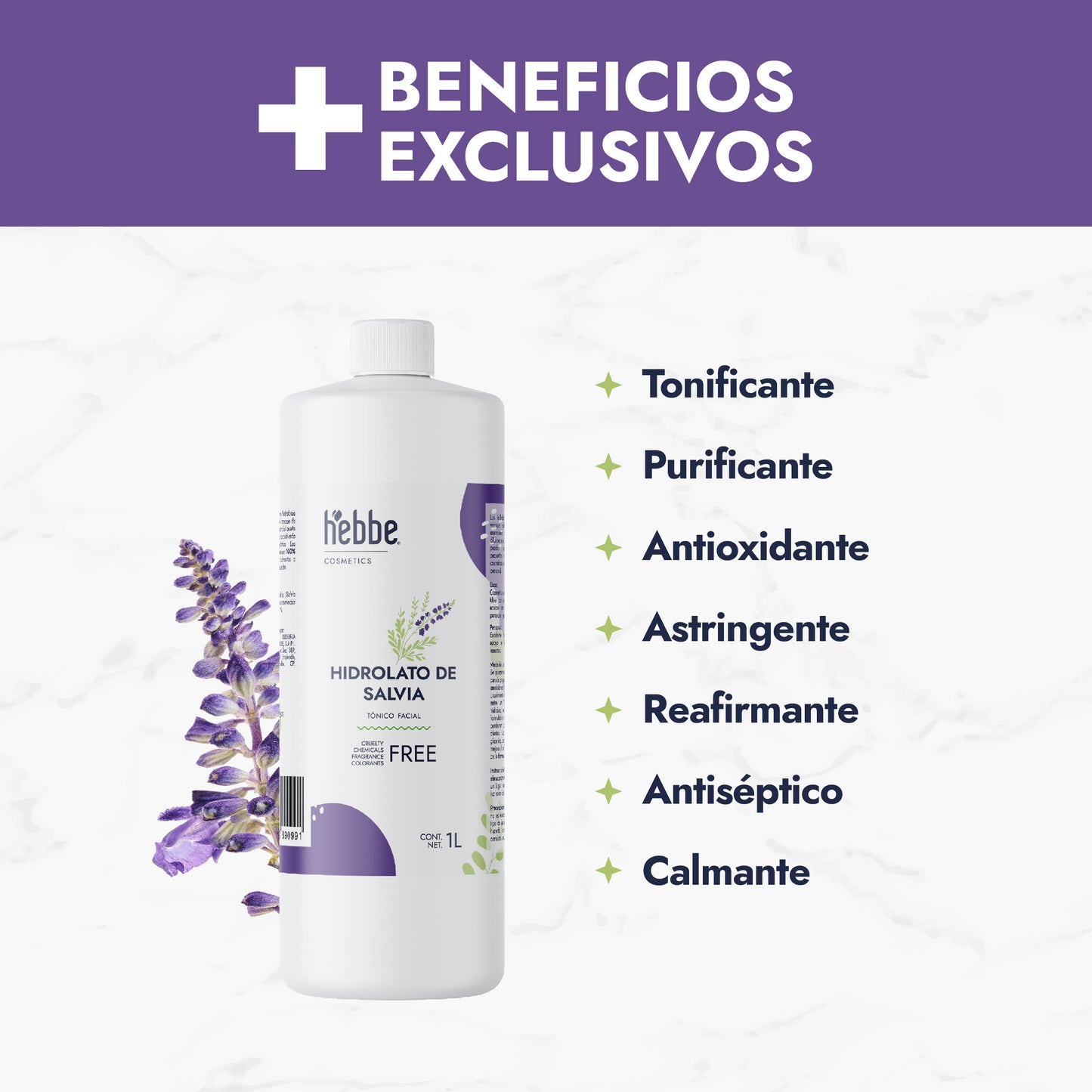 Hidrolato de Salvia | Facial y Corporal | Purificante, Seborregulador y Astringente
