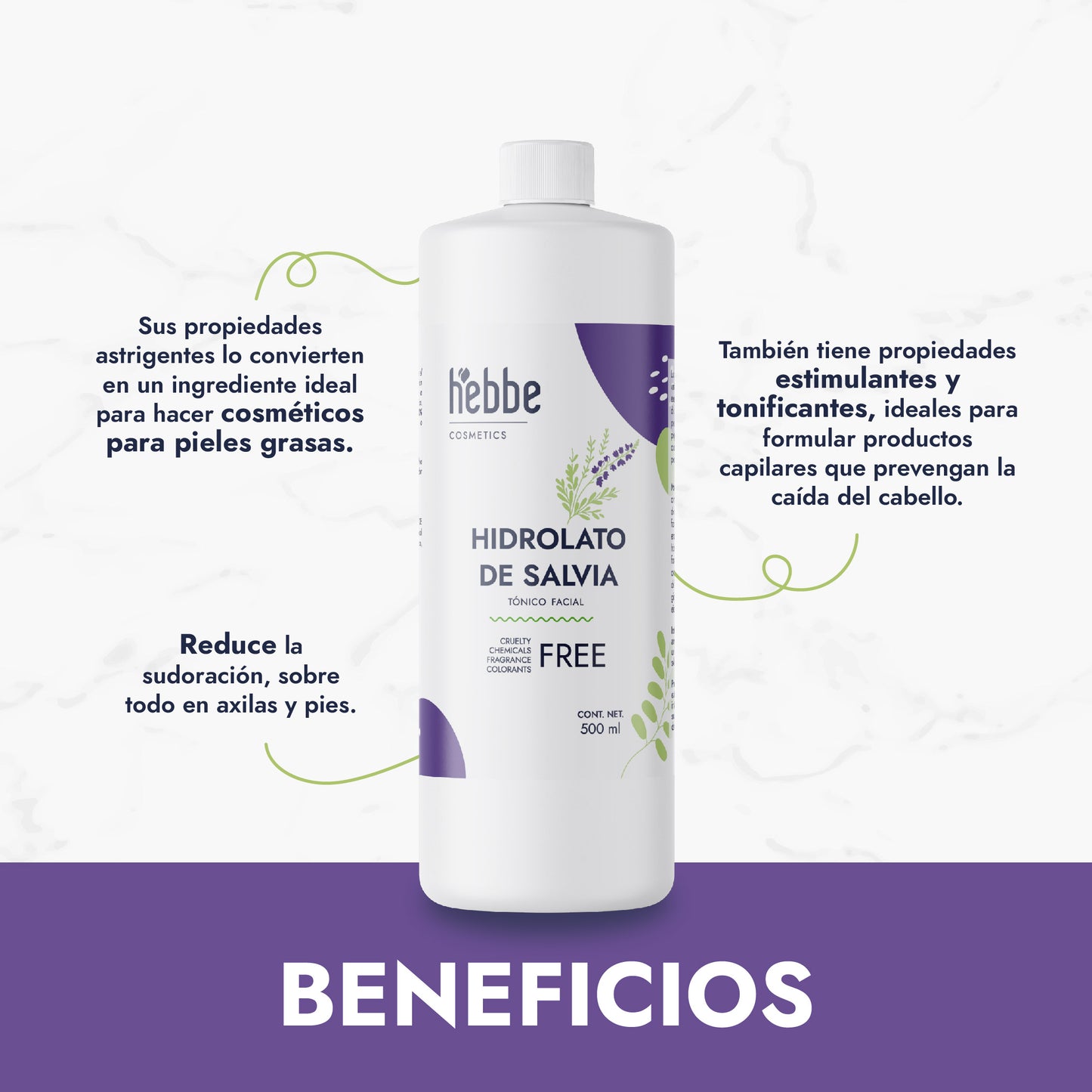 Hidrolato de Salvia | Facial y Corporal | Purificante, Seborregulador y Astringente
