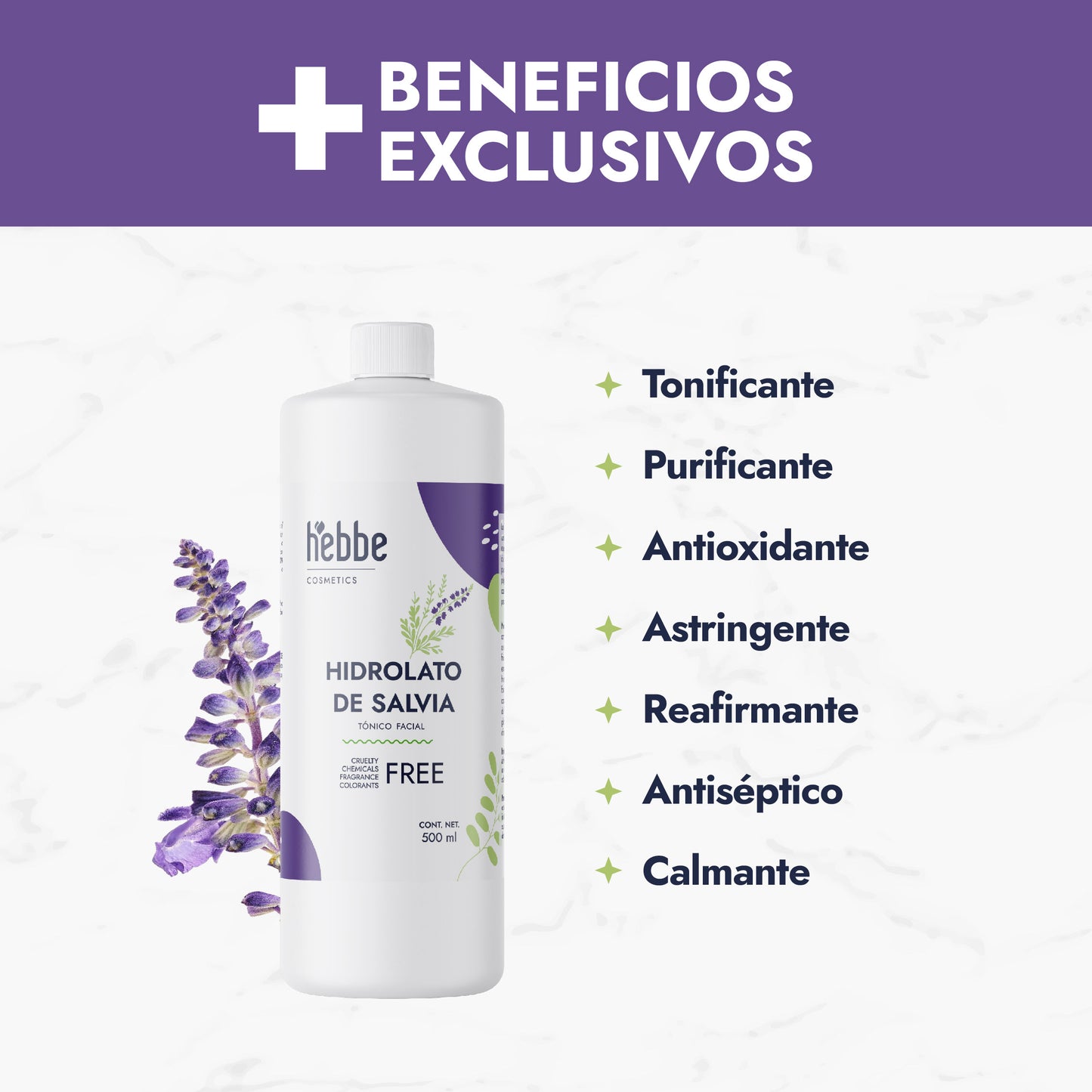 Hidrolato de Salvia | Facial y Corporal | Purificante, Seborregulador y Astringente