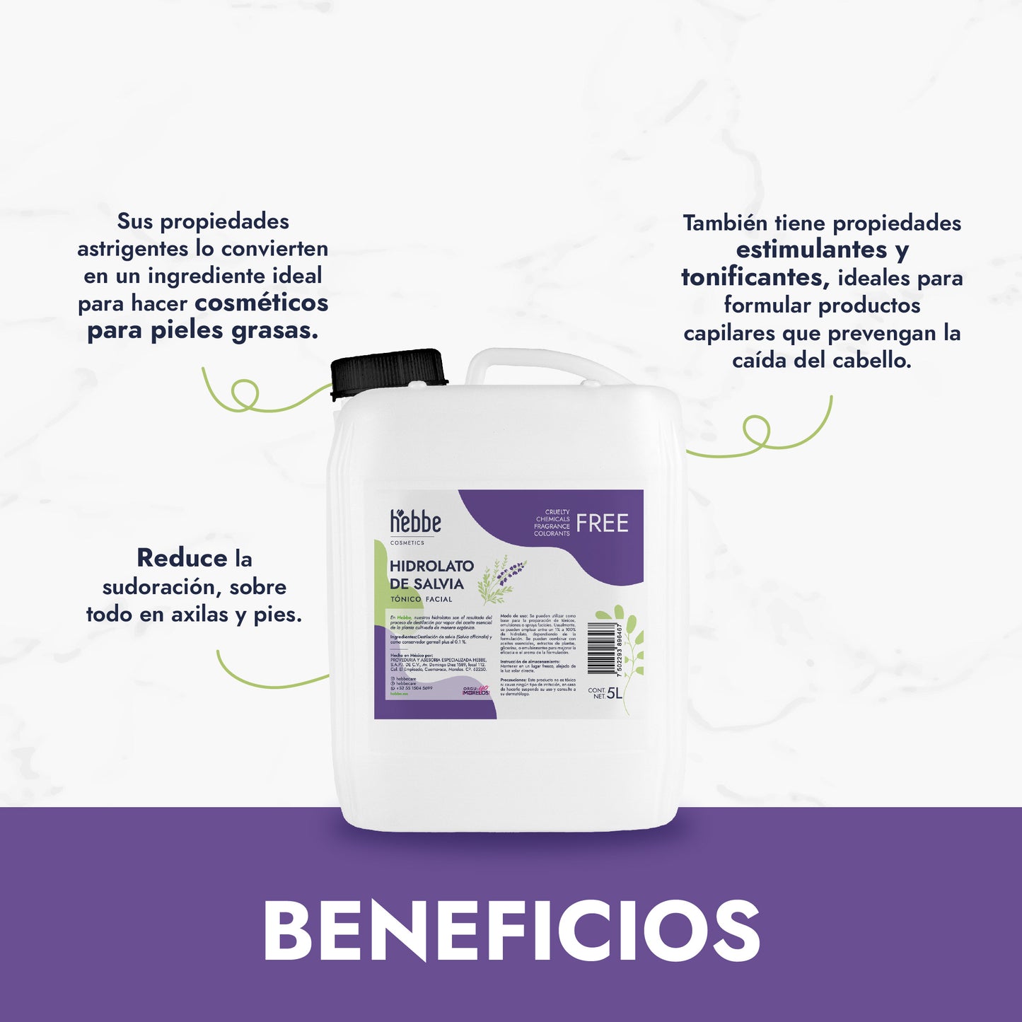 Hidrolato de Salvia | Facial y Corporal | Purificante, Seborregulador y Astringente