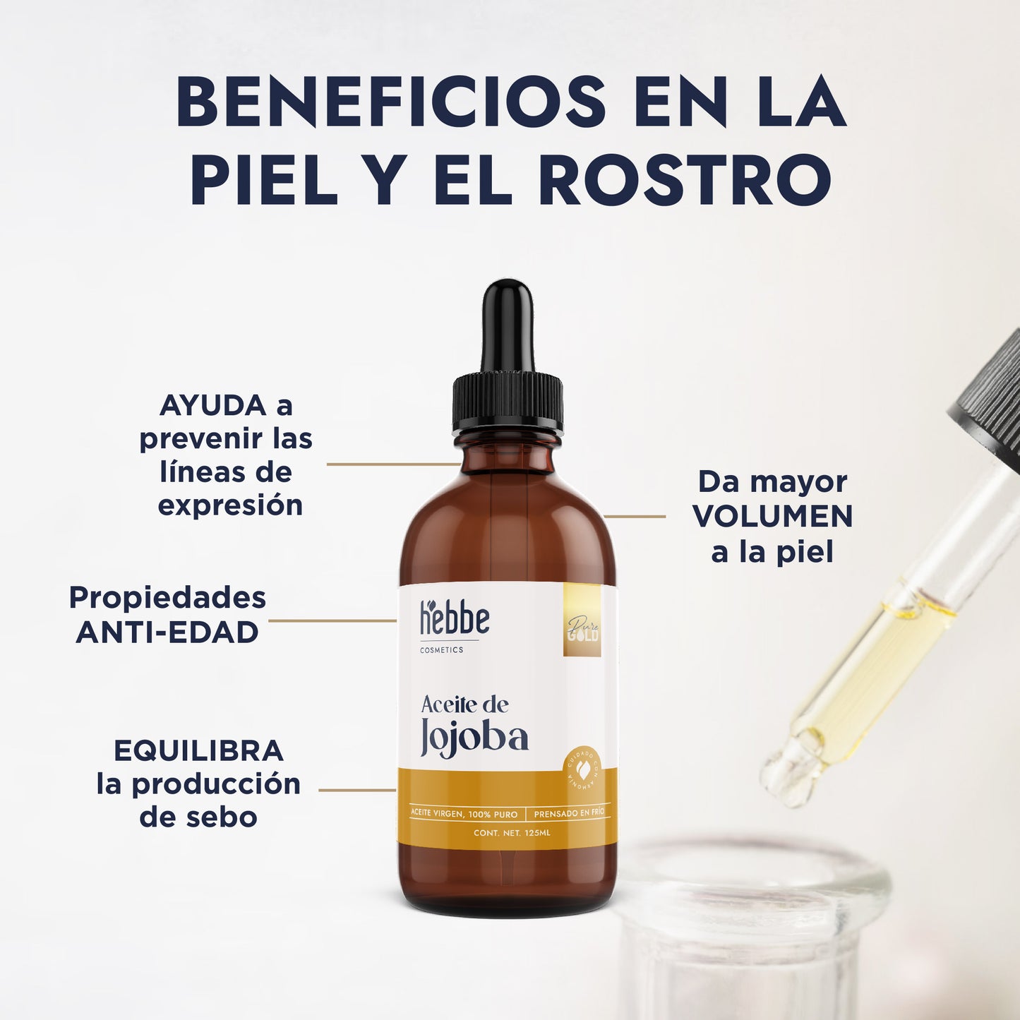 Aceite de Jojoba Cera natural | Facial, Capilar y Corporal | Seborregulador, Hidratante y Antioxidante Natural