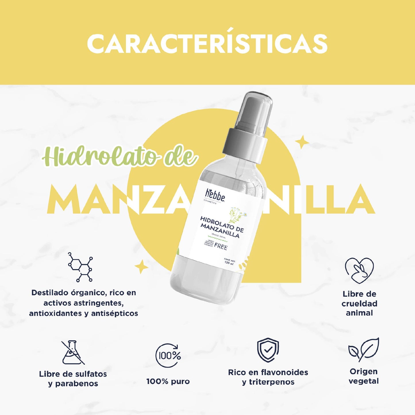 Hidrolato de Manzanilla | Facial y Corporal | Calmante, Descongestivo y Reparador