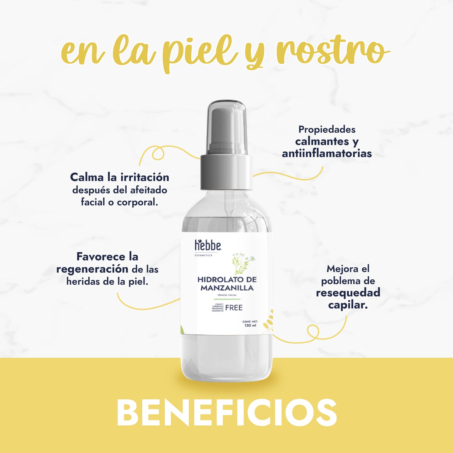 Hidrolato de Manzanilla | Facial y Corporal | Calmante, Descongestivo y Reparador