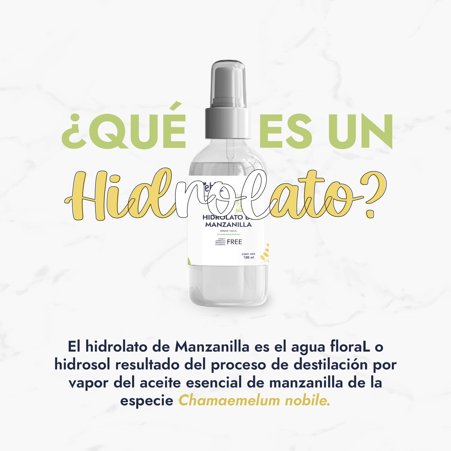 Hidrolato de Manzanilla | Facial y Corporal | Calmante, Descongestivo y Reparador