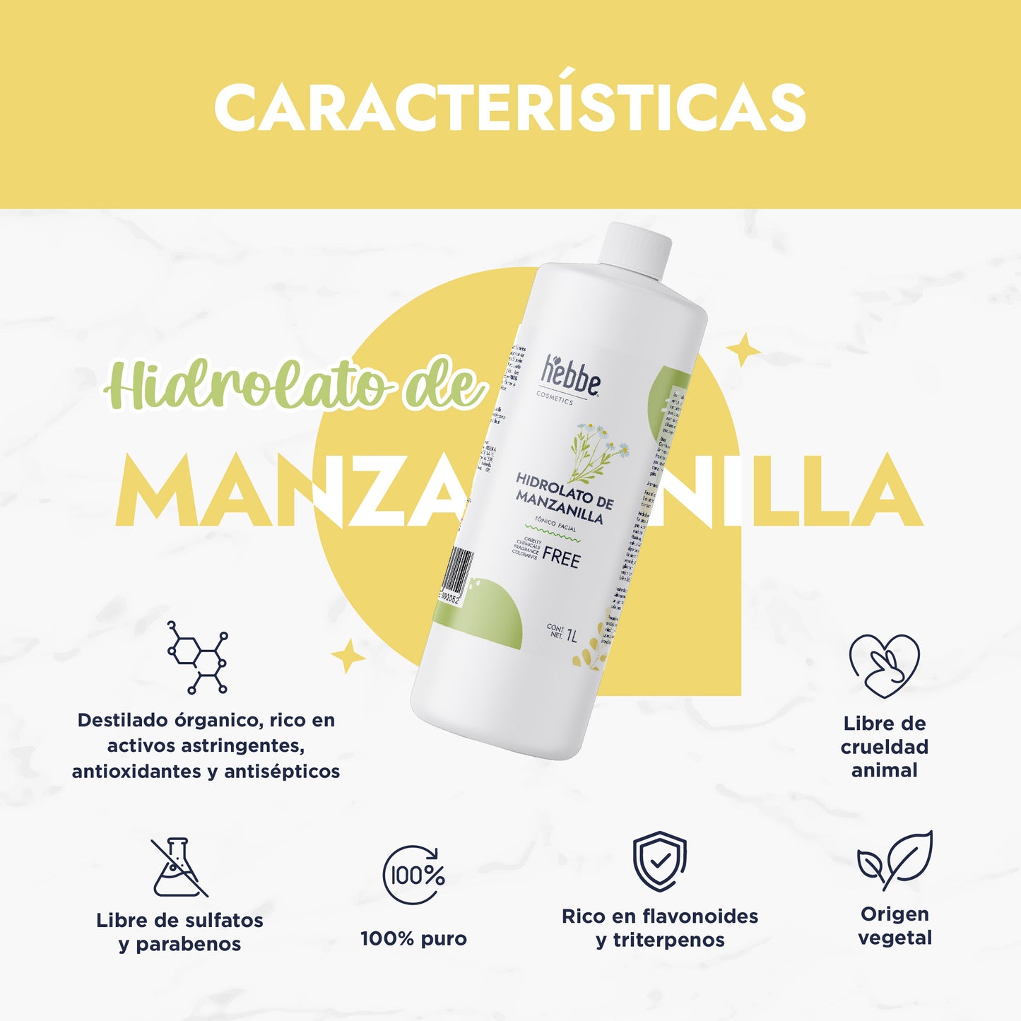 Hidrolato de Manzanilla | Facial y Corporal | Calmante, Descongestivo y Reparador