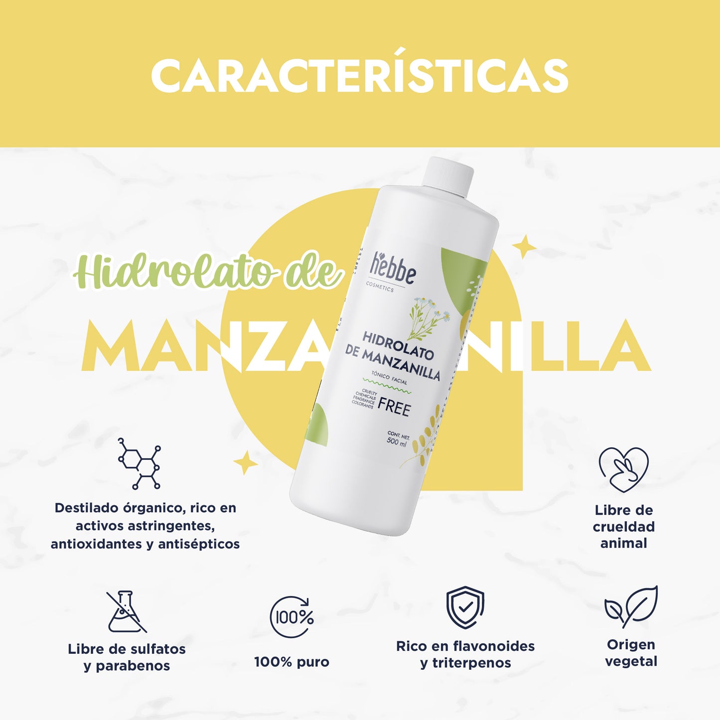 Hidrolato de Manzanilla | Facial y Corporal | Calmante, Descongestivo y Reparador