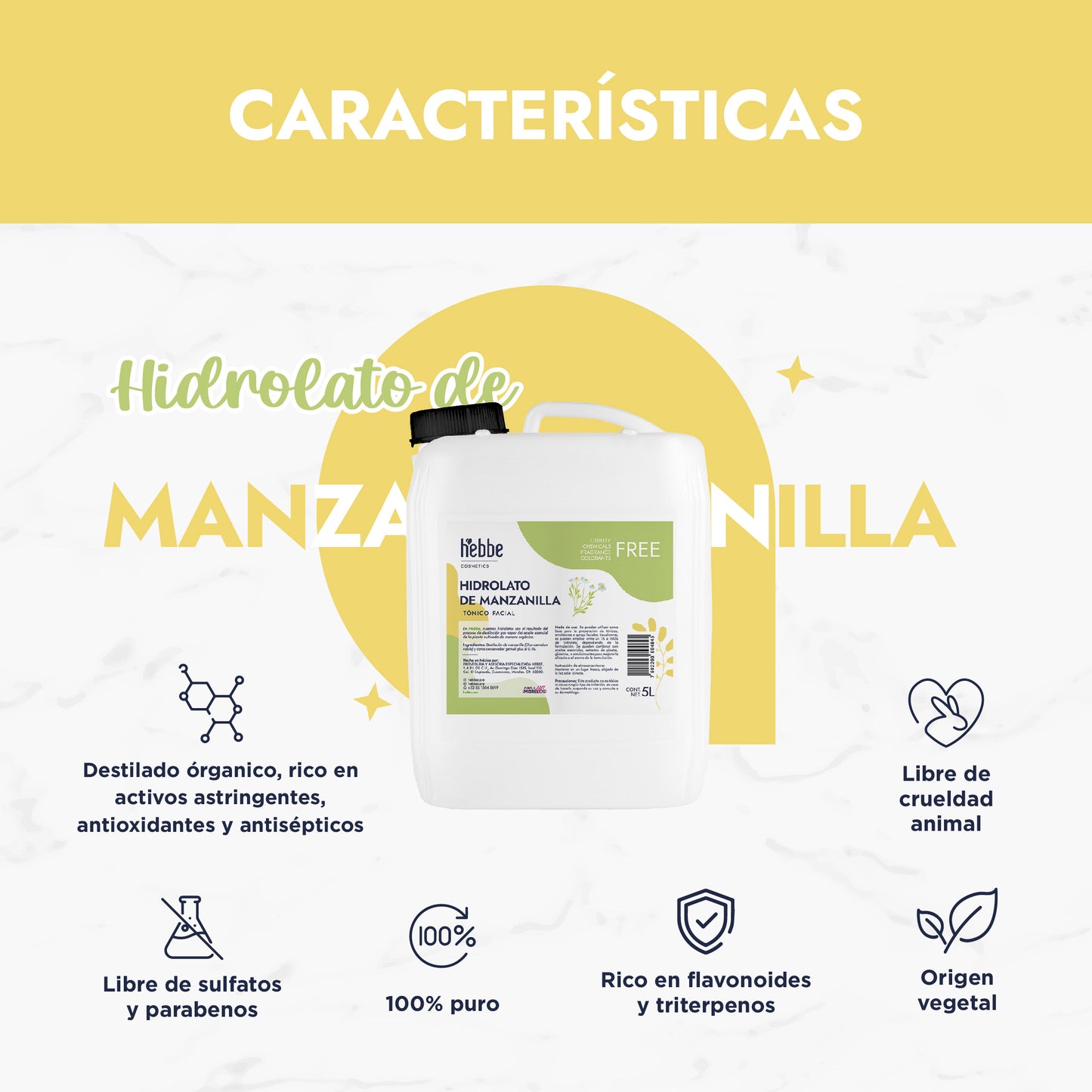 Hidrolato de Manzanilla | Facial y Corporal | Calmante, Descongestivo y Reparador