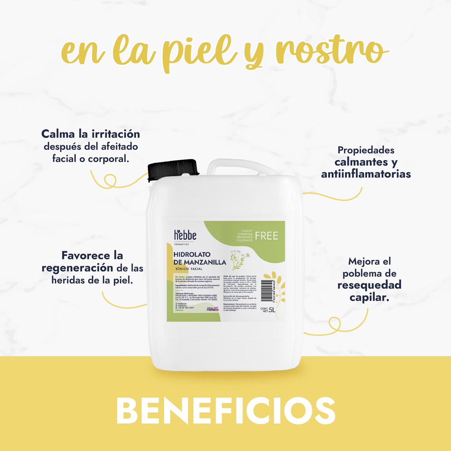 Hidrolato de Manzanilla | Facial y Corporal | Calmante, Descongestivo y Reparador