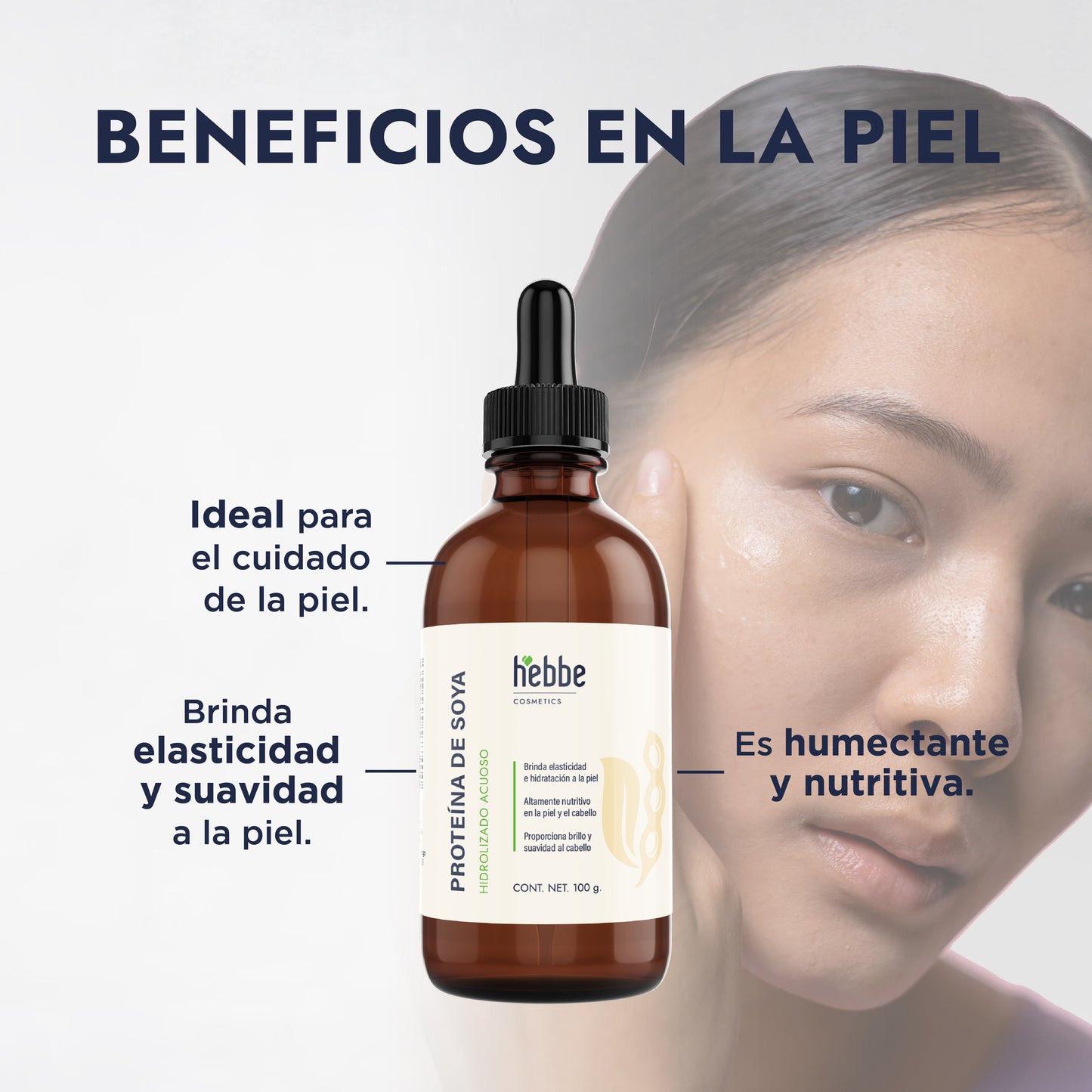 Proteína de Soya Hidrolizada | Capilar, Corporal y Facial | Acondicionador Capilar y Humectante Vegano