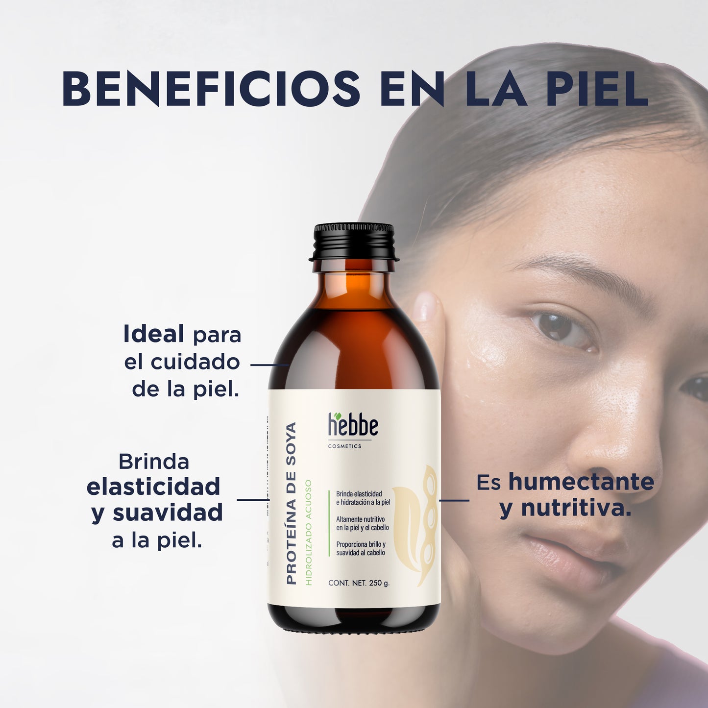 Proteína de Soya Hidrolizada | Capilar, Corporal y Facial | Acondicionador Capilar y Humectante Vegano