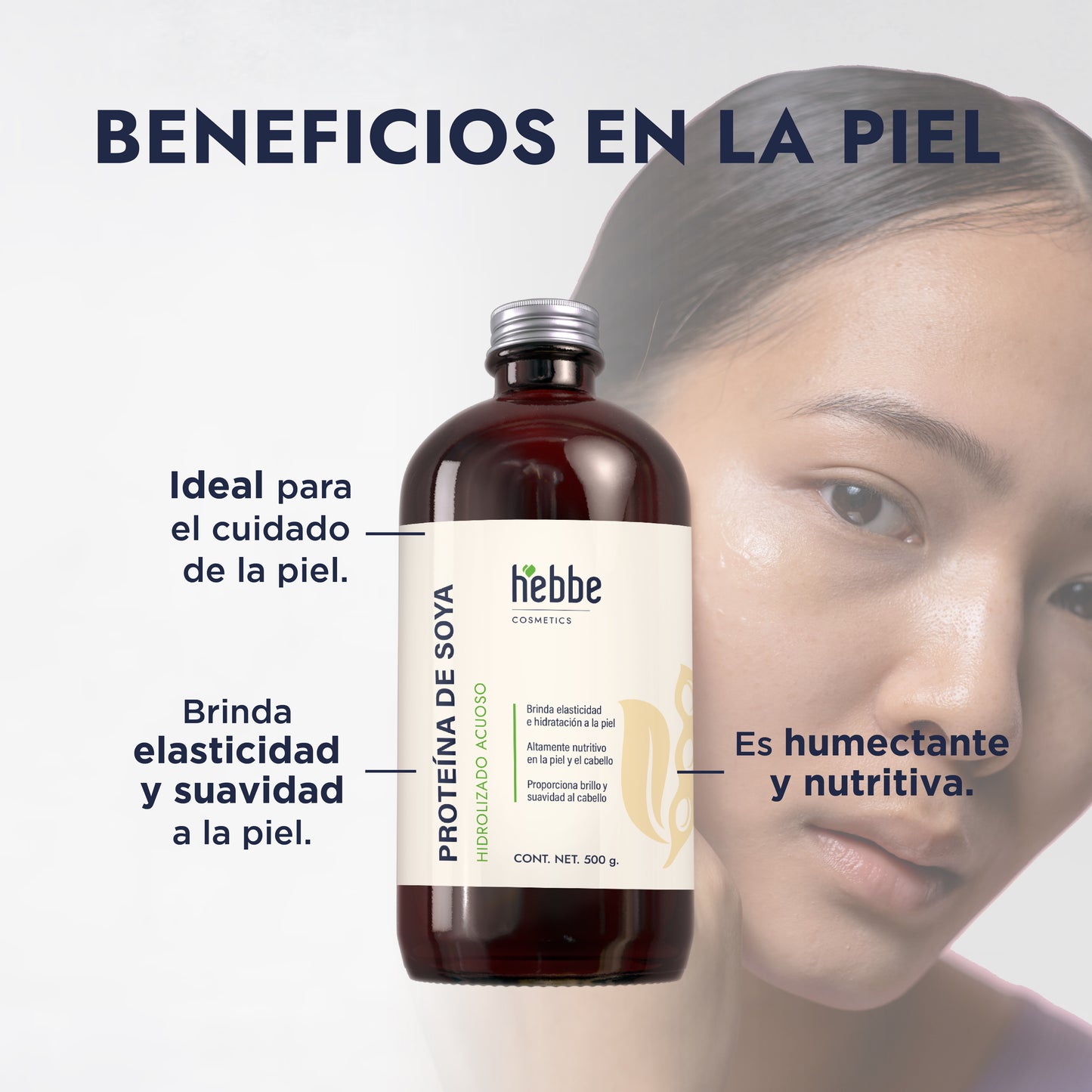 Proteína de Soya Hidrolizada | Capilar, Corporal y Facial | Acondicionador Capilar y Humectante Vegano