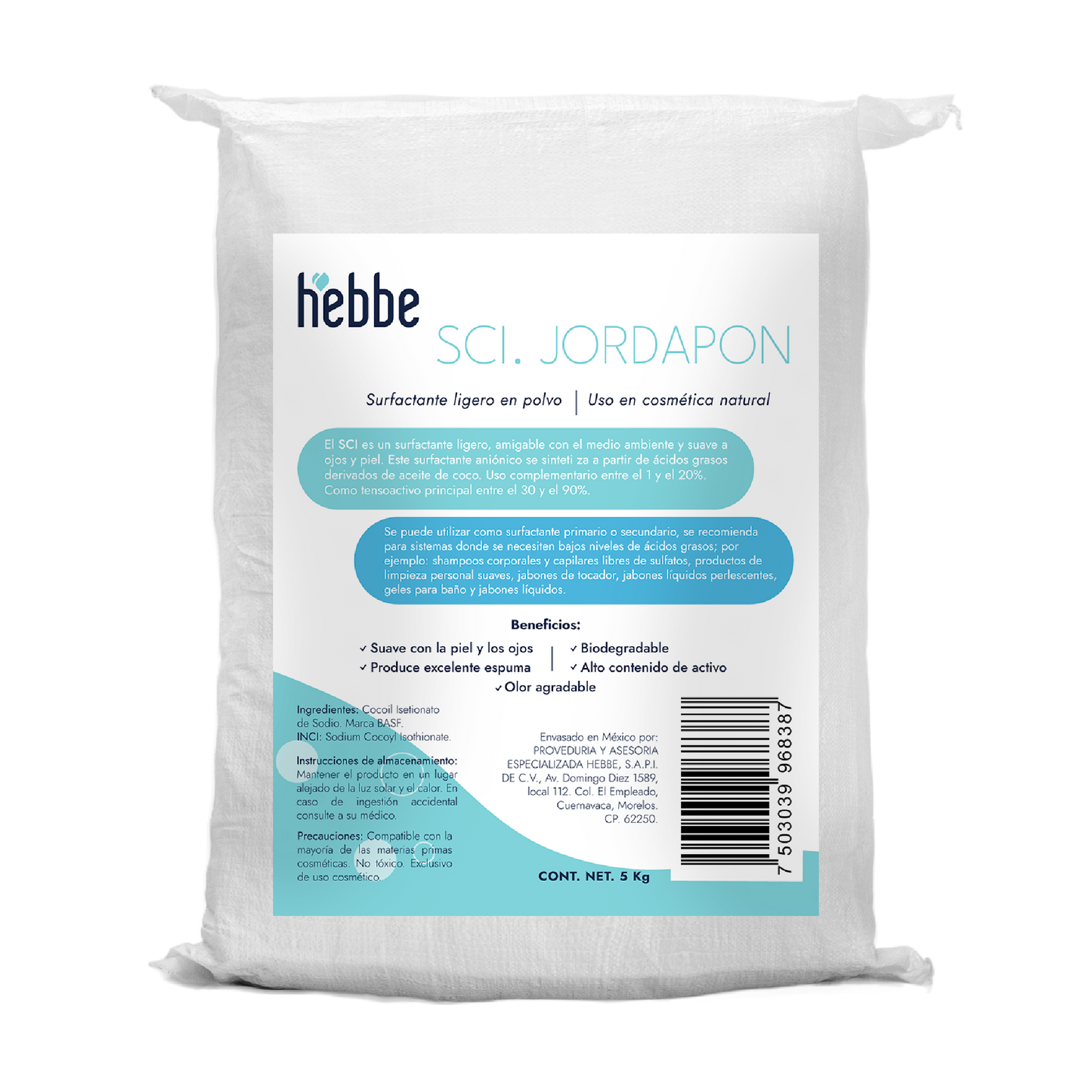 Jordapon (SCI) | Tensioactivo de Cosmética Sólida | Limpiador Sulfate-Free y Espuma Cremosa