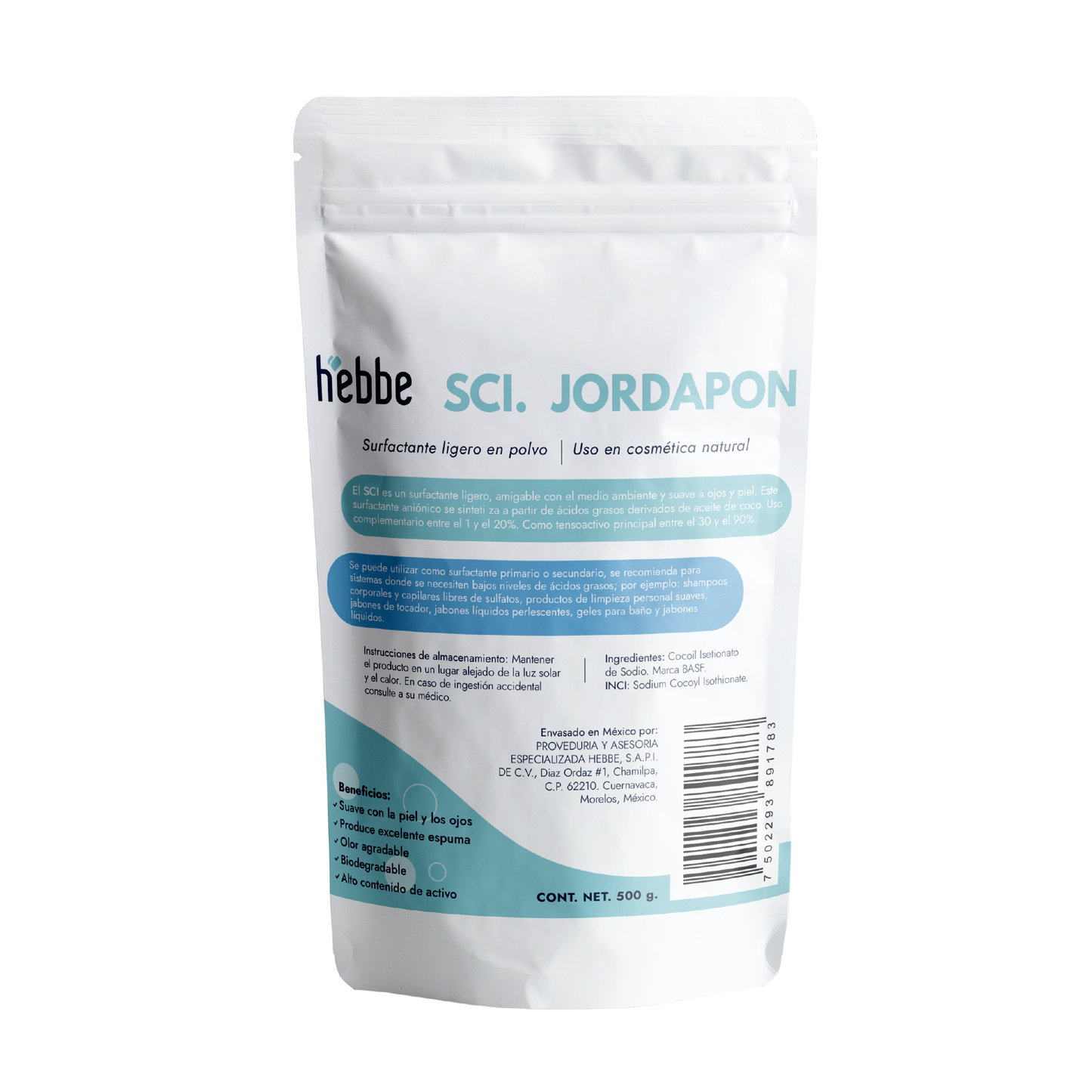 Jordapon (SCI) | Tensioactivo de Cosmética Sólida | Limpiador Sulfate-Free y Espuma Cremosa