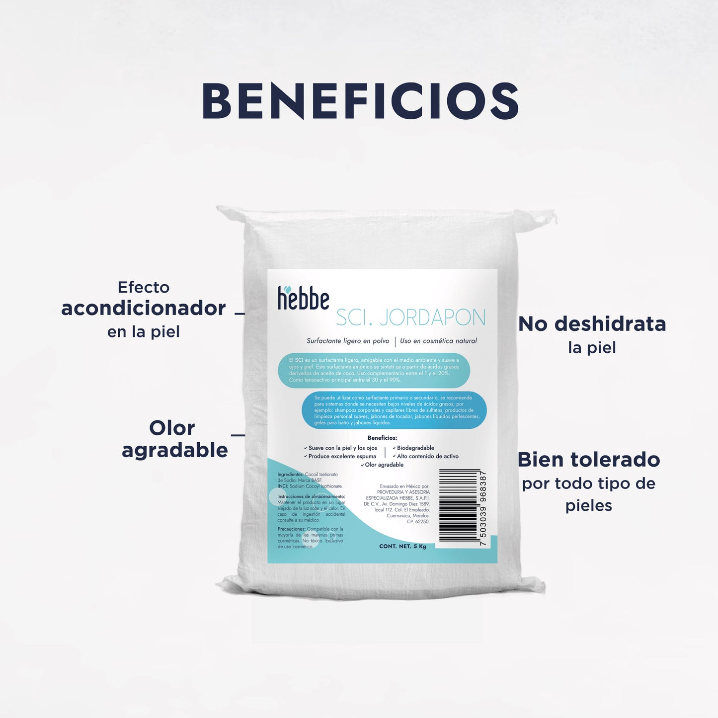 Jordapon (SCI) | Tensioactivo de Cosmética Sólida | Limpiador Sulfate-Free y Espuma Cremosa