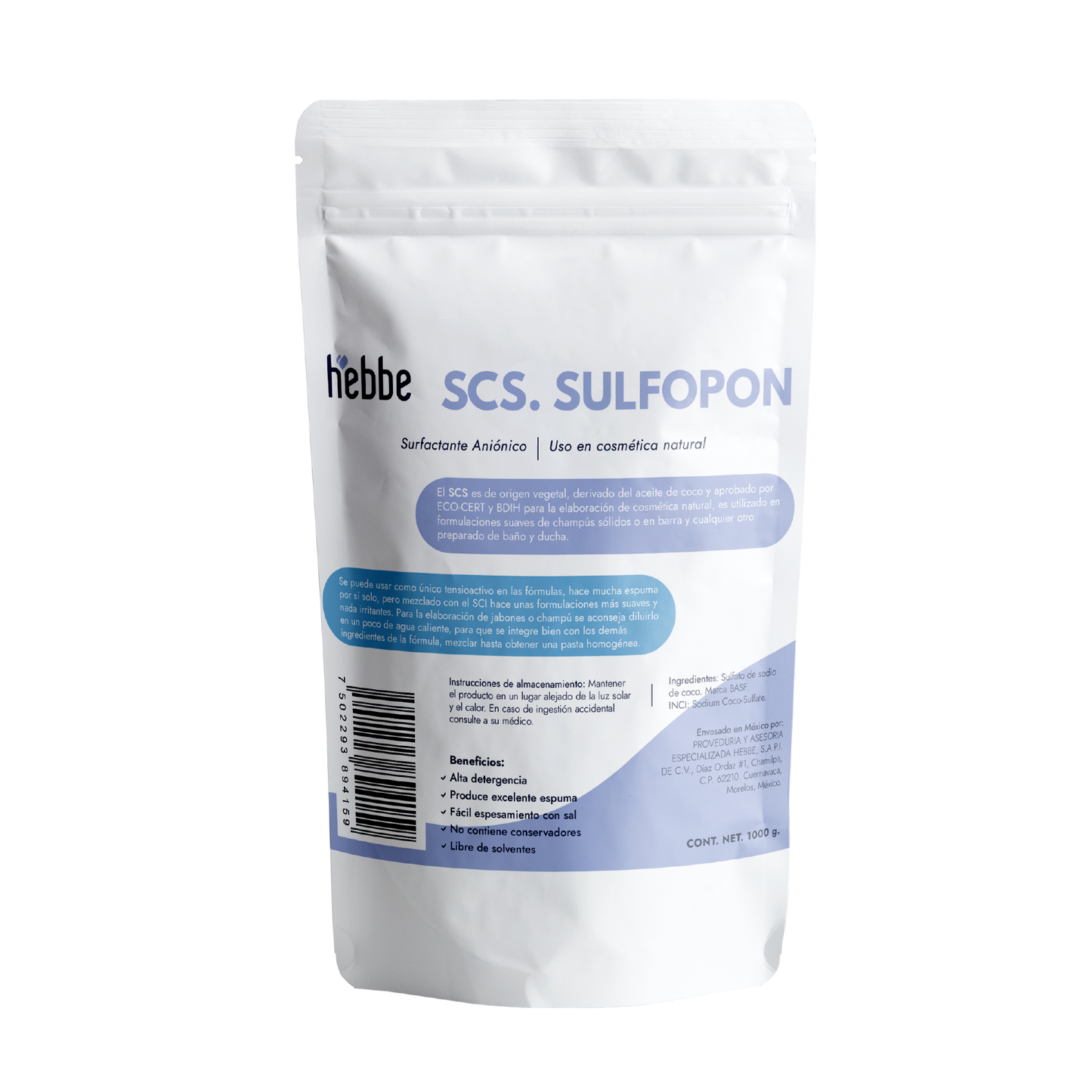 Sulfopon (Coco Sulfato de Sodio) | Tensioactivo Aniónico Potente | Shampoo Sólido y Limpieza Profunda