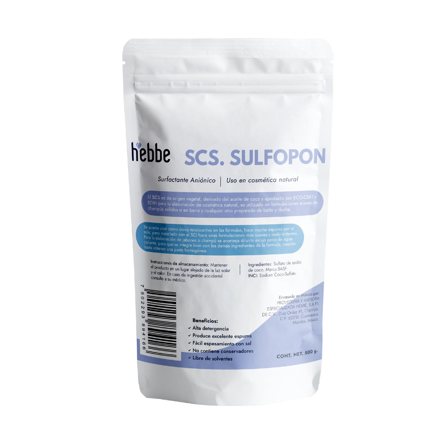 Sulfopon (Coco Sulfato de Sodio) | Tensioactivo Aniónico Potente | Shampoo Sólido y Limpieza Profunda