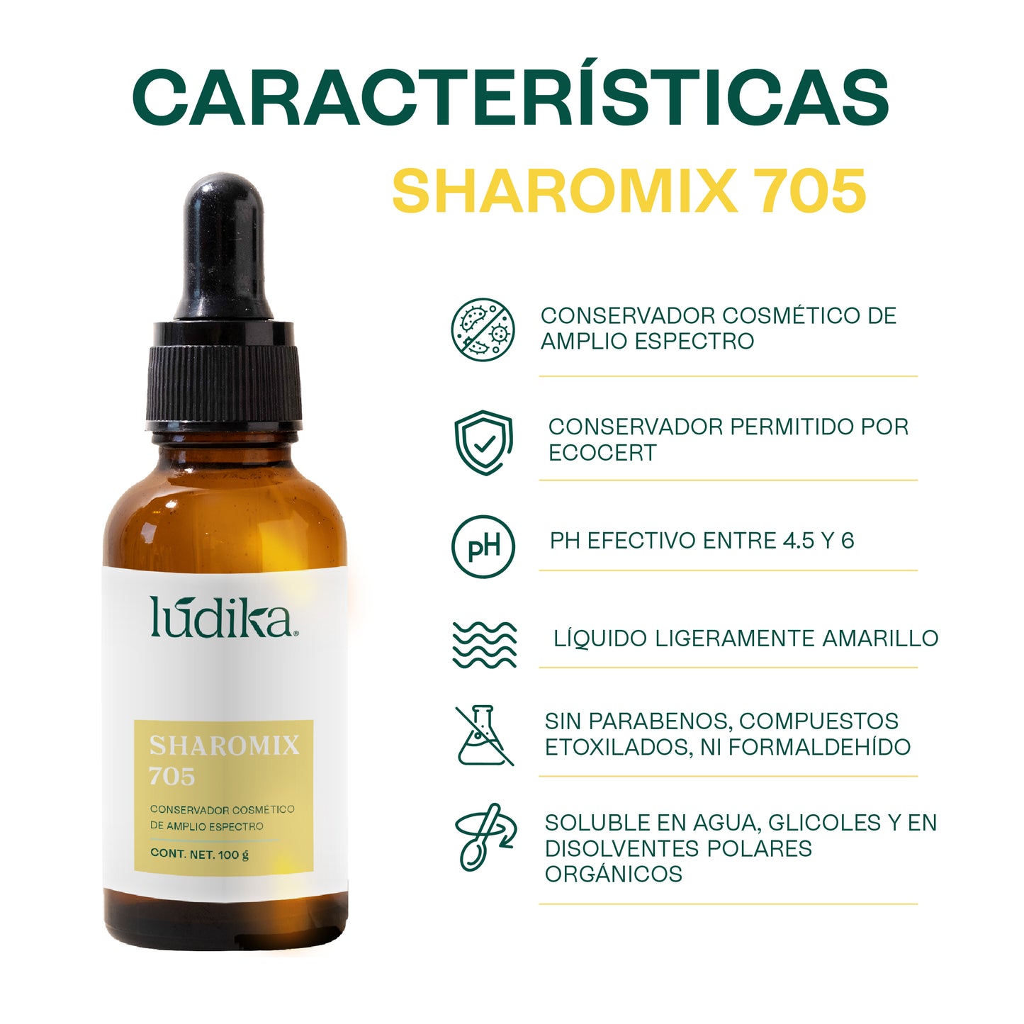 Sharomix 705 | Conservador Natural de Amplio Espectro para Cosmética Natural