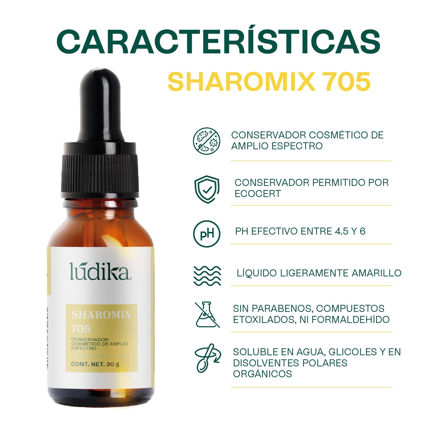 Sharomix 705 | Conservador Natural de Amplio Espectro para Cosmética Natural