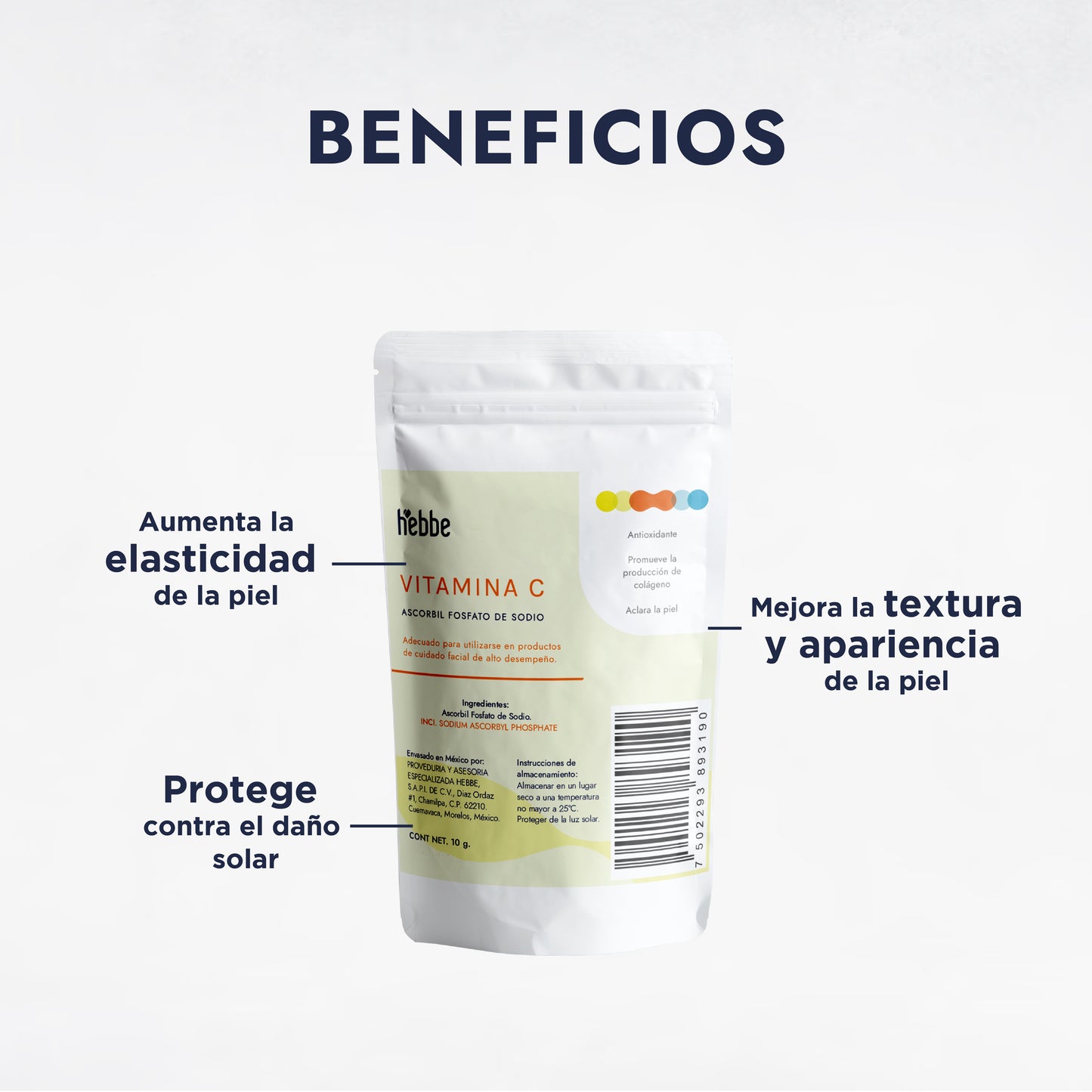Vitamina C Fosfatada | Facial y Corporal | Estabilidad, Anti-acné y Luminosidad