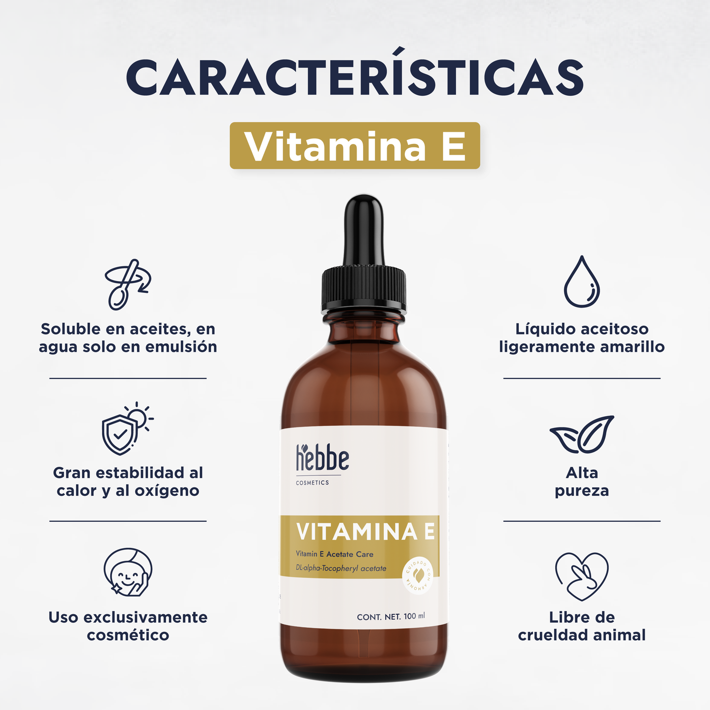 Vitamina E Líquida | Facial, Corporal y Capilar | Antioxidante Protector y Emoliente