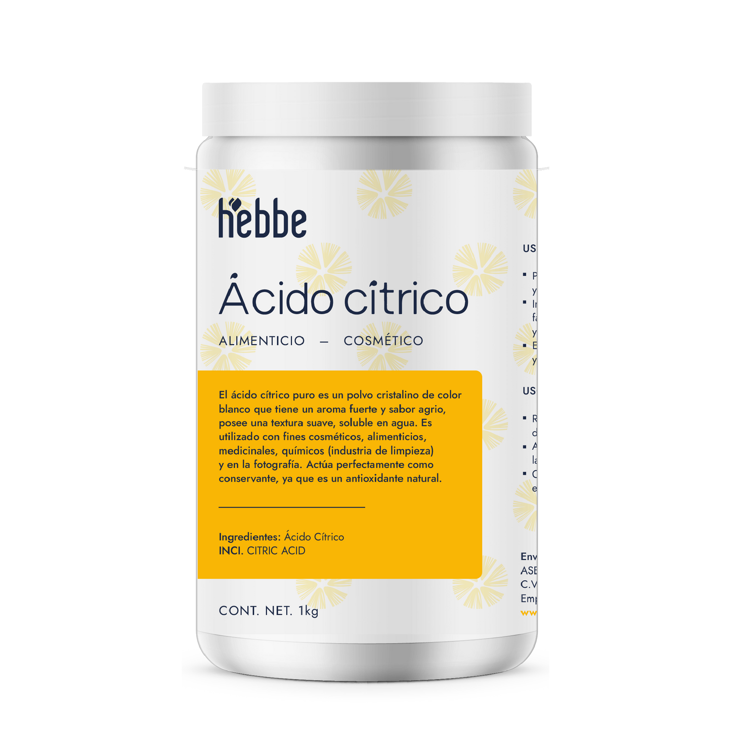Ácido Cítrico | Regulador de pH, Agente Quelante y Exfoliante Suave (AHA)