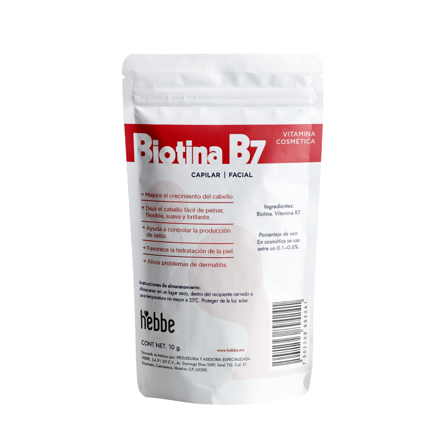Biotina (B7) | Facial, Capilar y Uñas | Fortalecedor de Queratina y Crecimiento Capilar